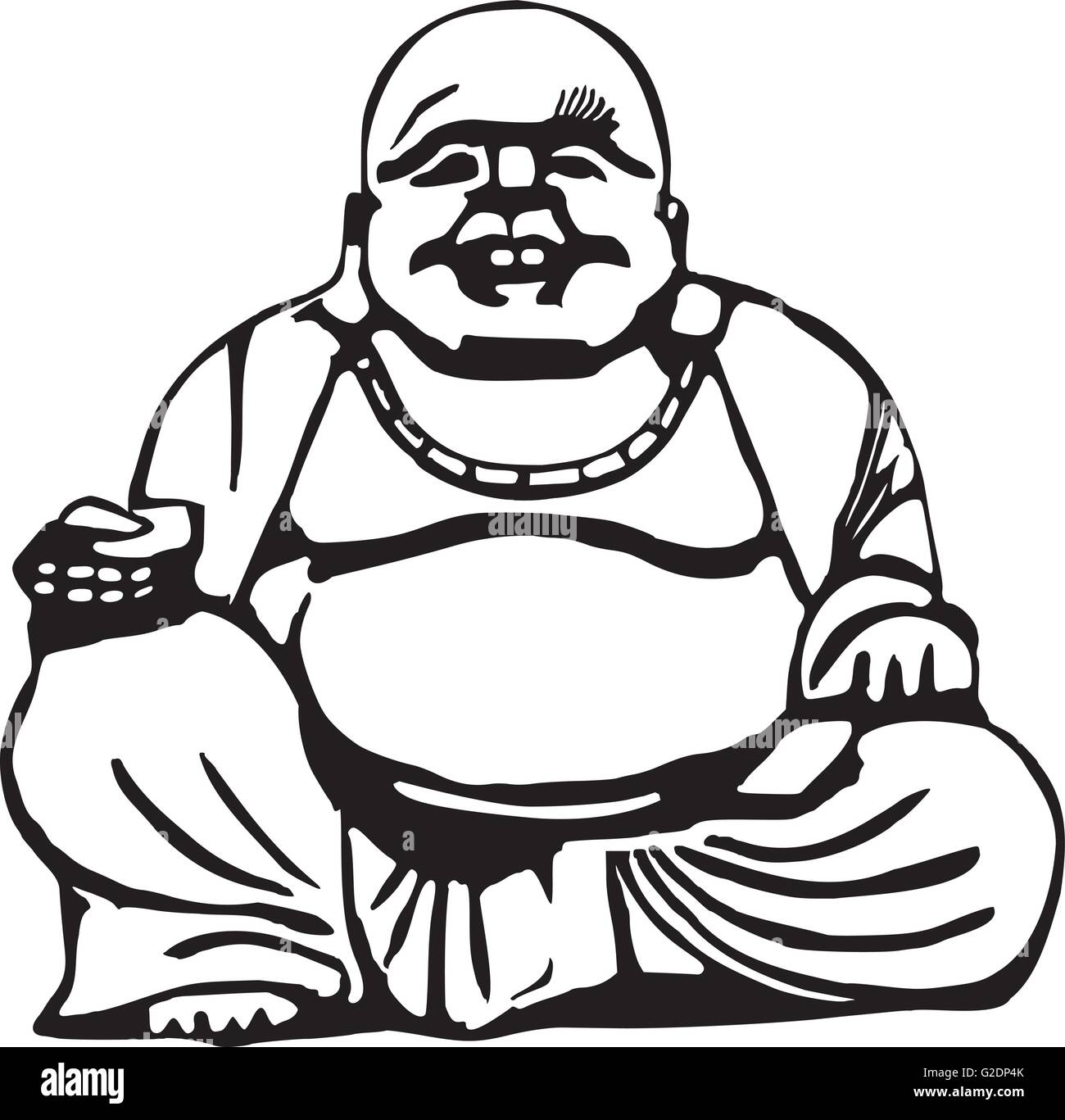 Happy Buddha Drawing