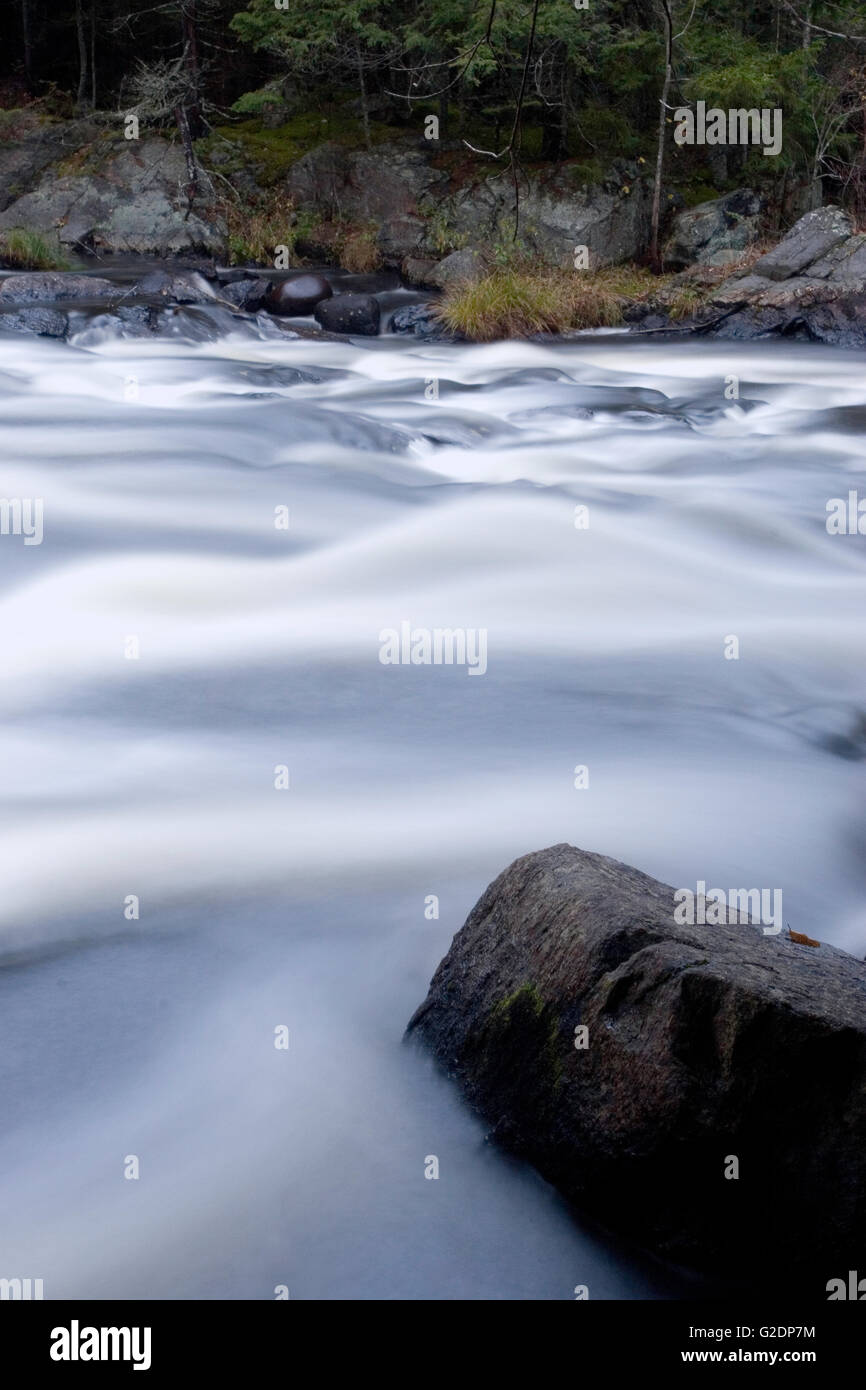 Long exposure of Sacandaga River, Adirondack Mountains, Wells, New York, United States Stock Photo