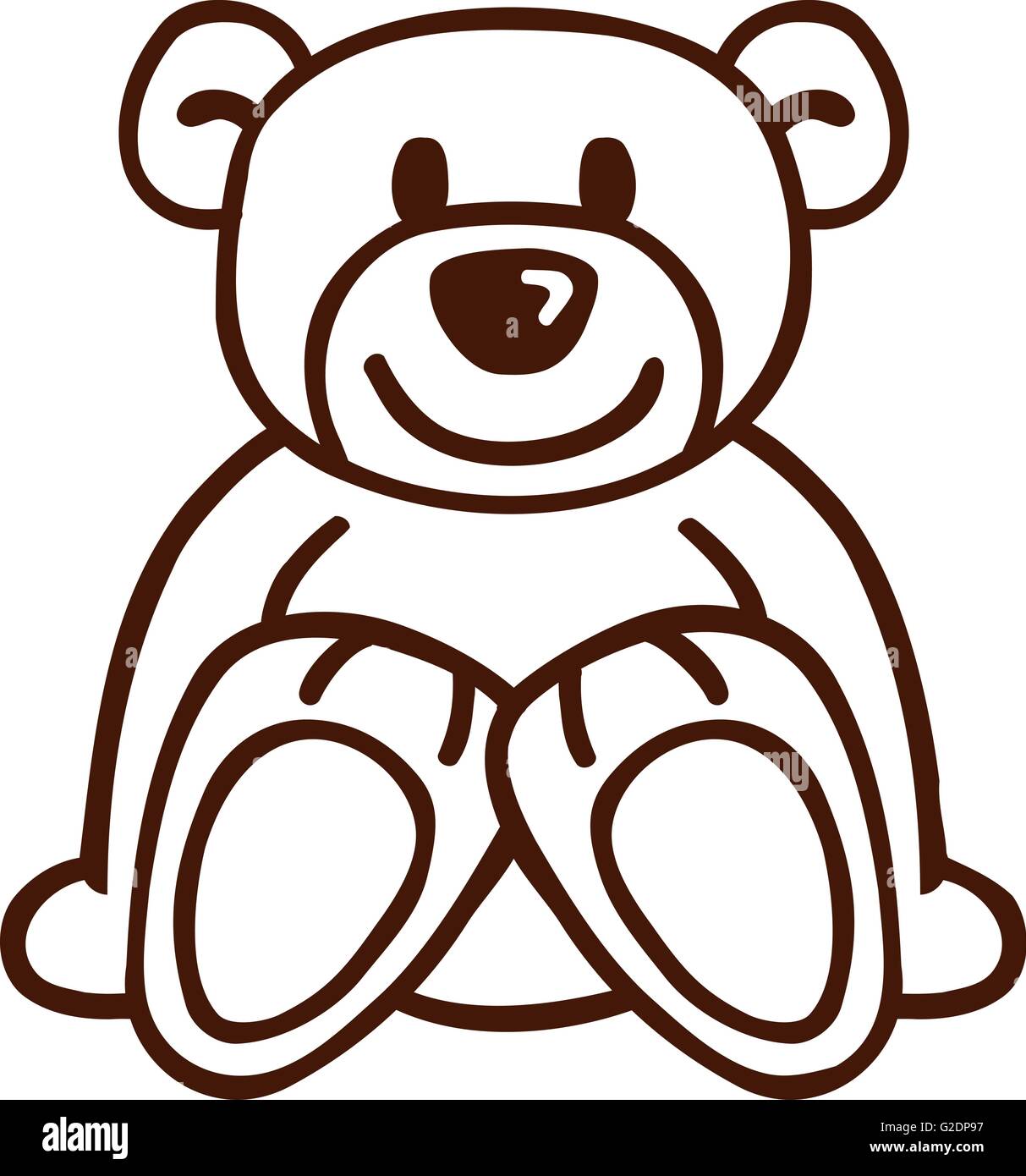 Teddy Bear Plush Toy Line Art Icon Illustration Stock Illustration -  Download Image Now - Teddy Bear, Icon, Outline - iStock