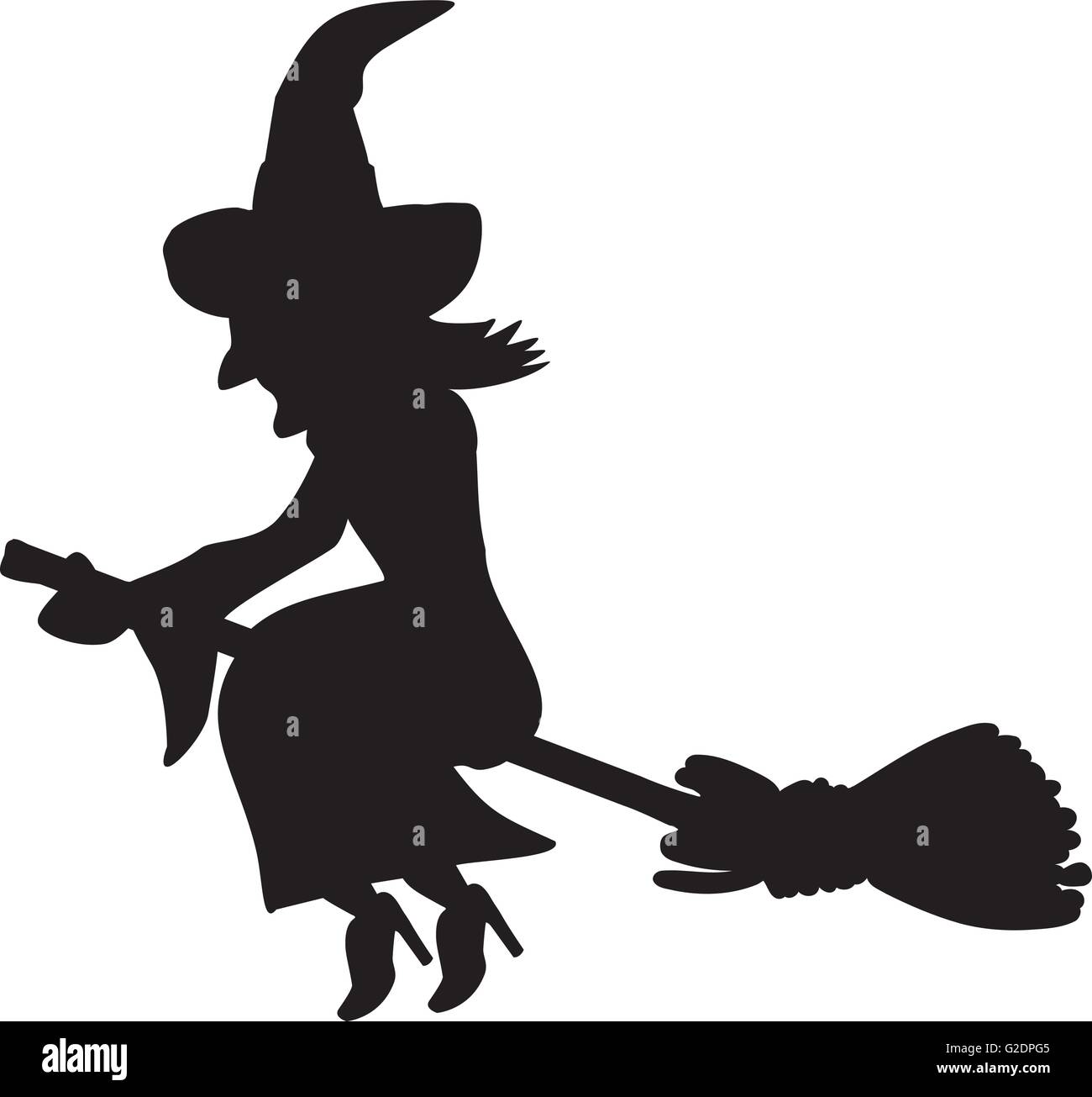 Flying witch on a broom isolated Stock Vector Image & Art - Alamy