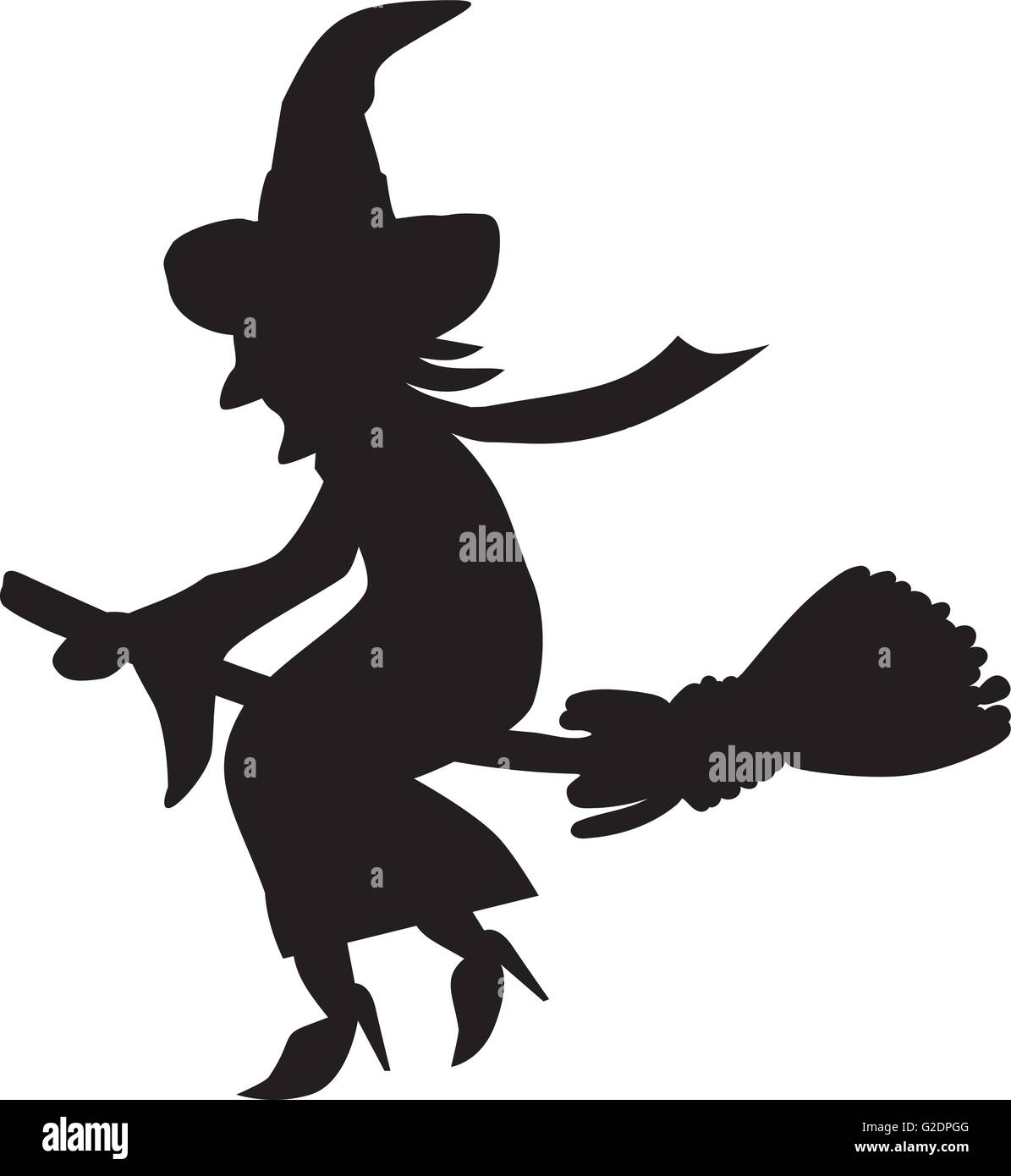 Flying witch on a broom Stock Vector Image & Art - Alamy
