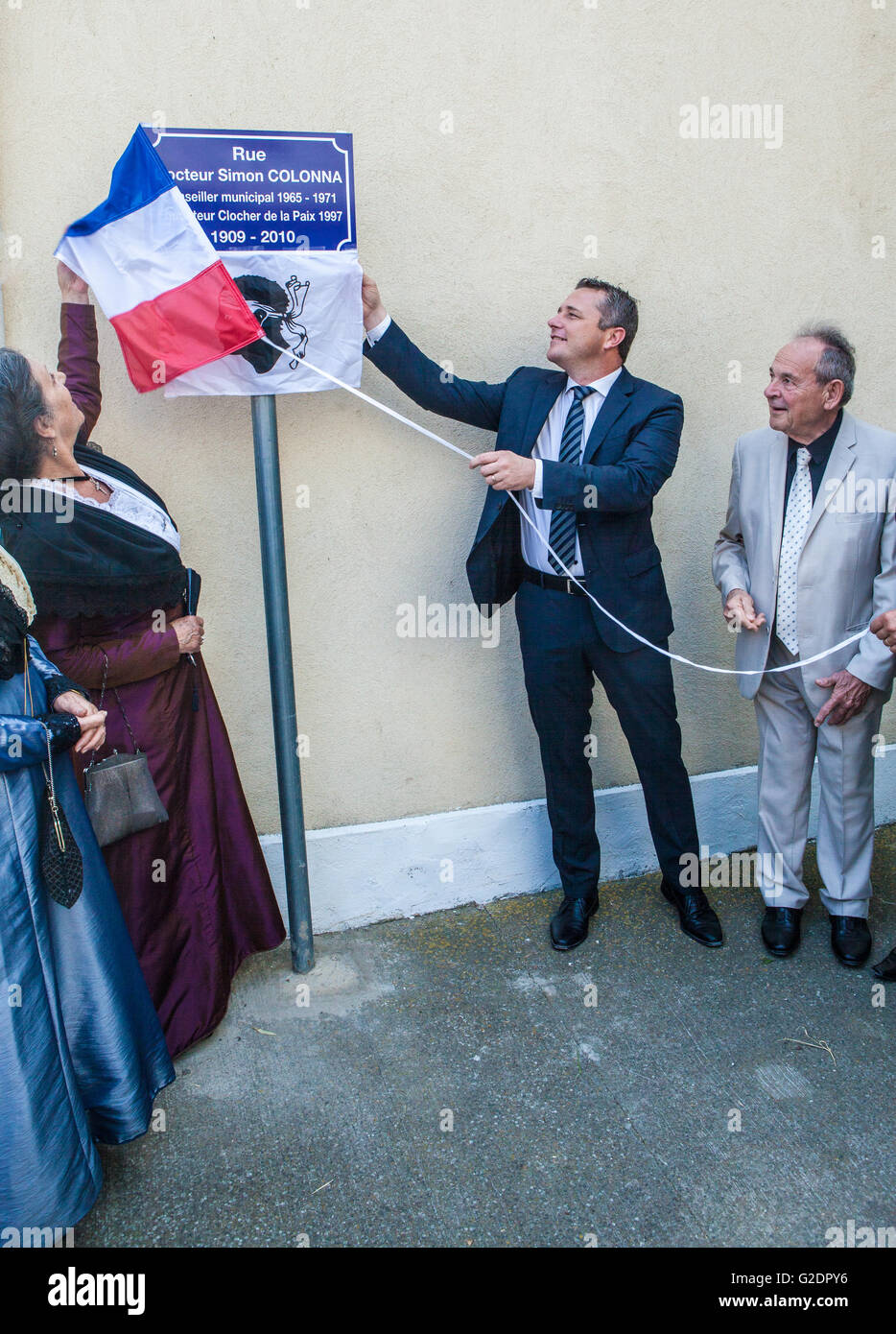 Street naming ceremony in Port-Saint-Louis-du-Rhône (France) Stock Photo