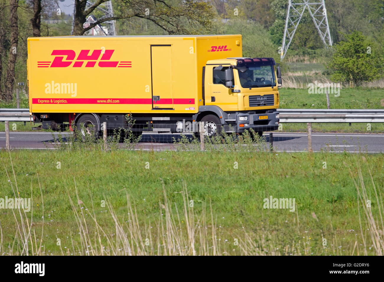 Dhl truck hi-res stock photography and images - Alamy