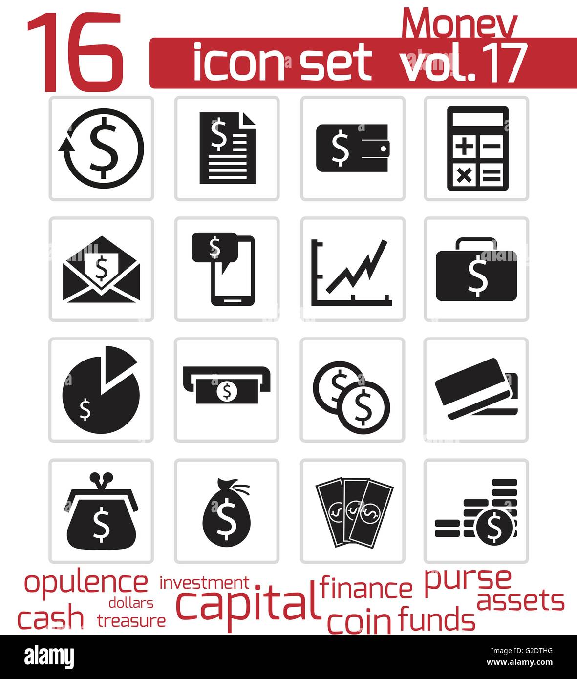 vector black money icons set on white background Stock Vector Image ...