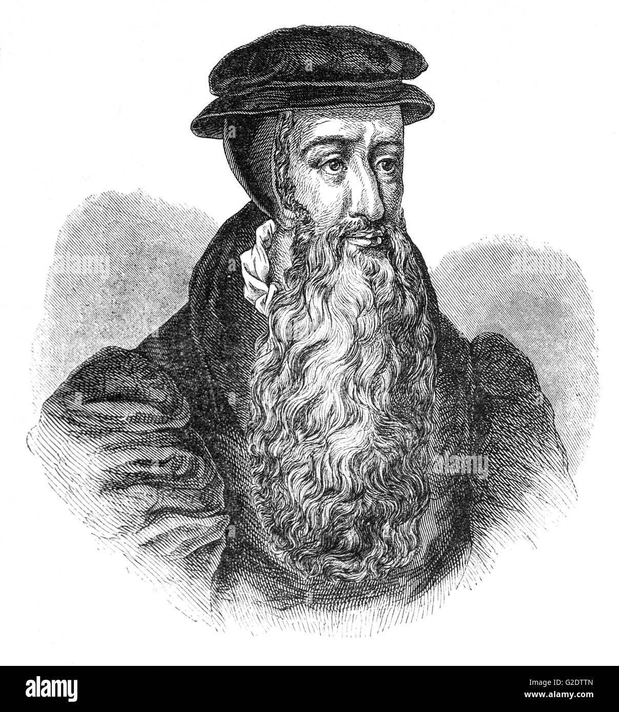 John Knox (1513 – 1572) was a Scottish clergyman, theologian, and writer who was a leader of the Protestant Reformation and is considered the founder of the Presbyterian denomination in Scotland. Stock Photo