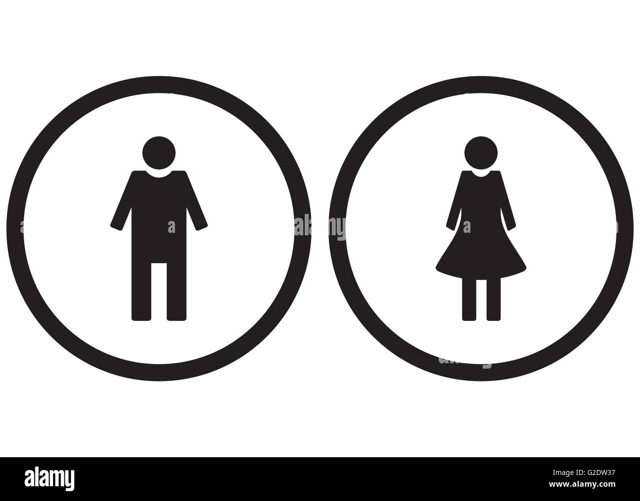 Icon set gender male and female. Restroom symbol toilet, lady and gentleman, vector illustration Stock Photo