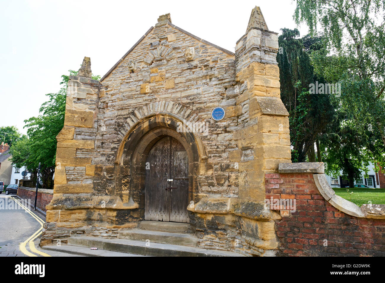 Porch Of Medieval St Peter's Church, Church Street Bengeworth Evesham Wychavon Worcestershire UK Stock Photo
