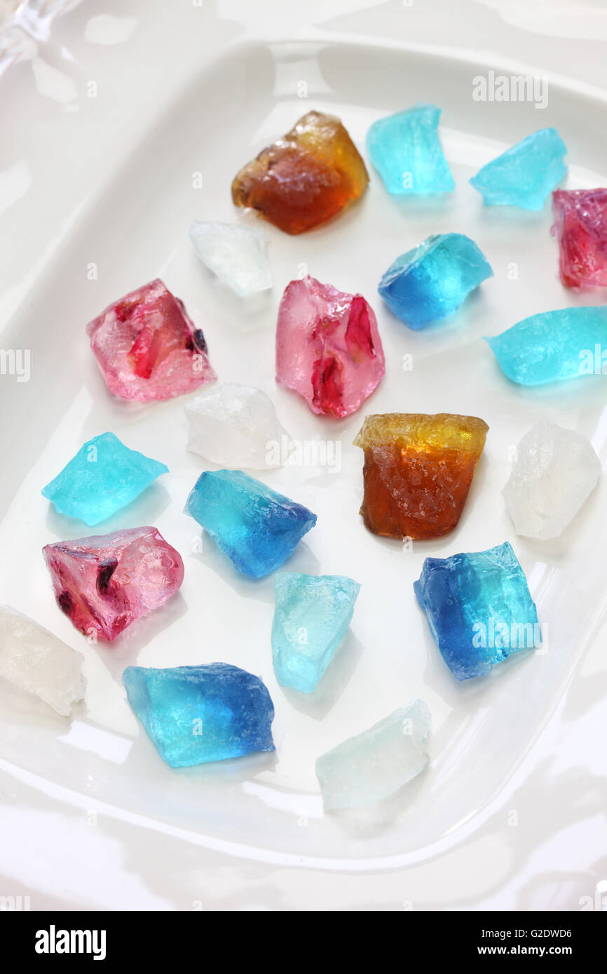 japanese confectionery kohakutou, dried sweetened agar jelly Stock