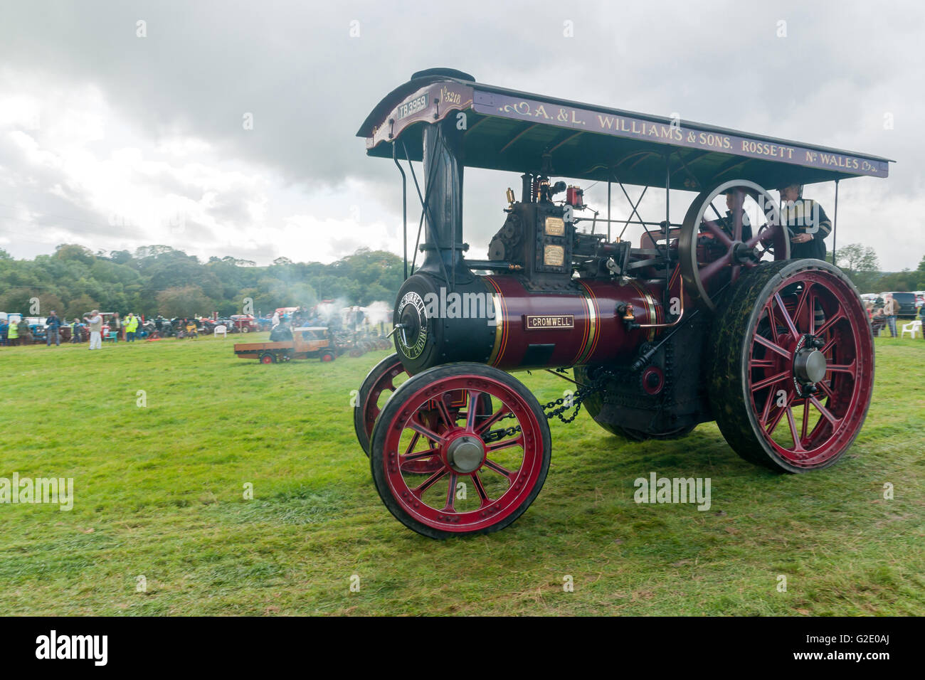 Steam powered traction engine Cromwell at the Vintage vehicle and steam rally in Corwen North Wales Stock Photo