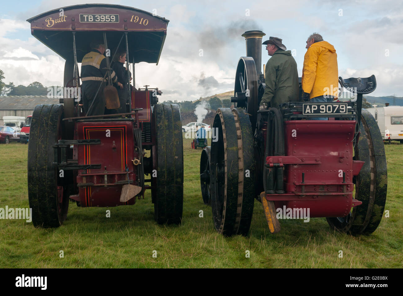 Steam powered traction engines at the Vintage vehicle and steam rally