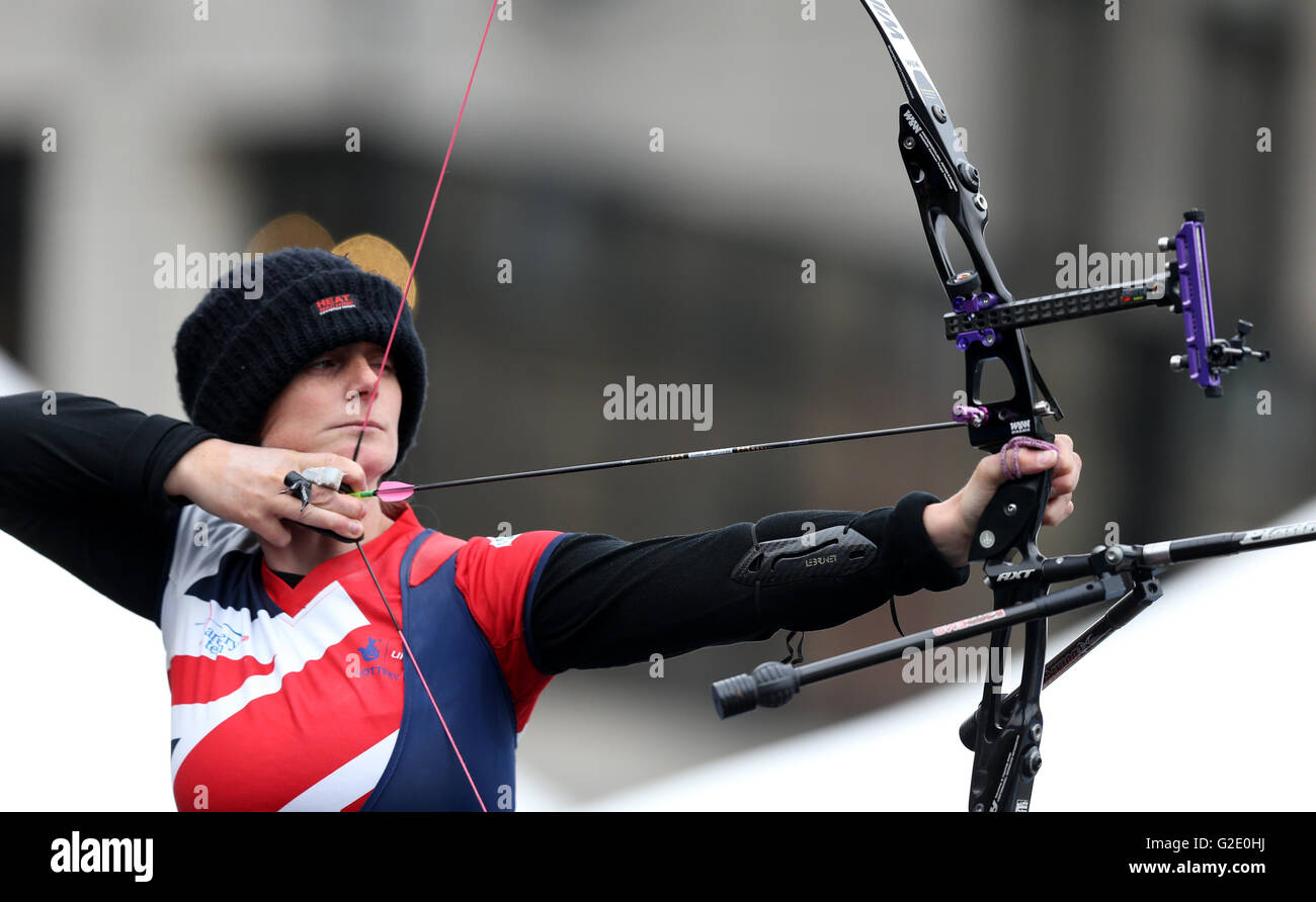 Great Britains Naomi Folkard In Action During The Womens Recurve Team Bronze Medal Final 4071
