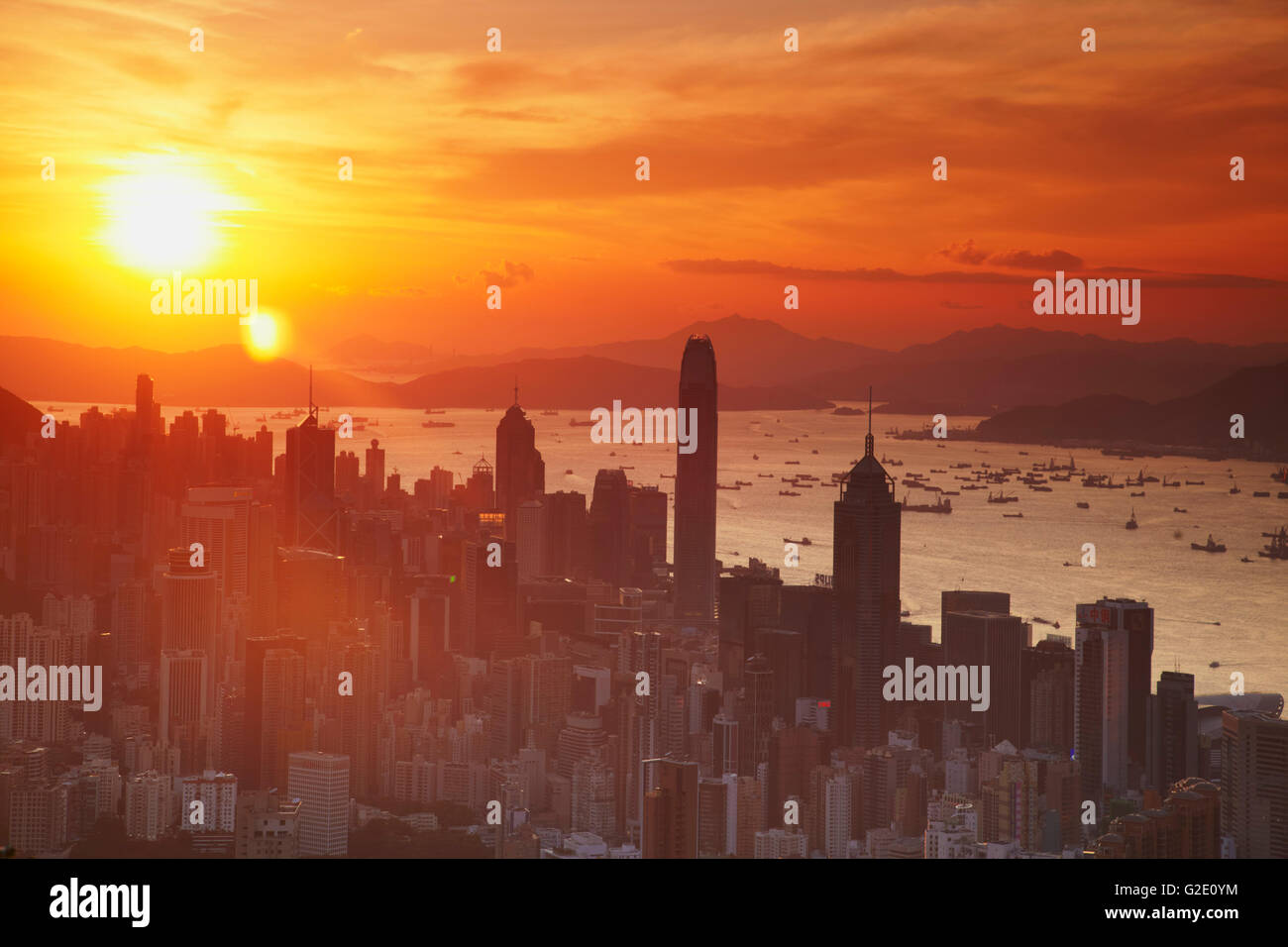 Hong Kong Island skyline at sunset, Hong Kong, China Stock Photo - Alamy