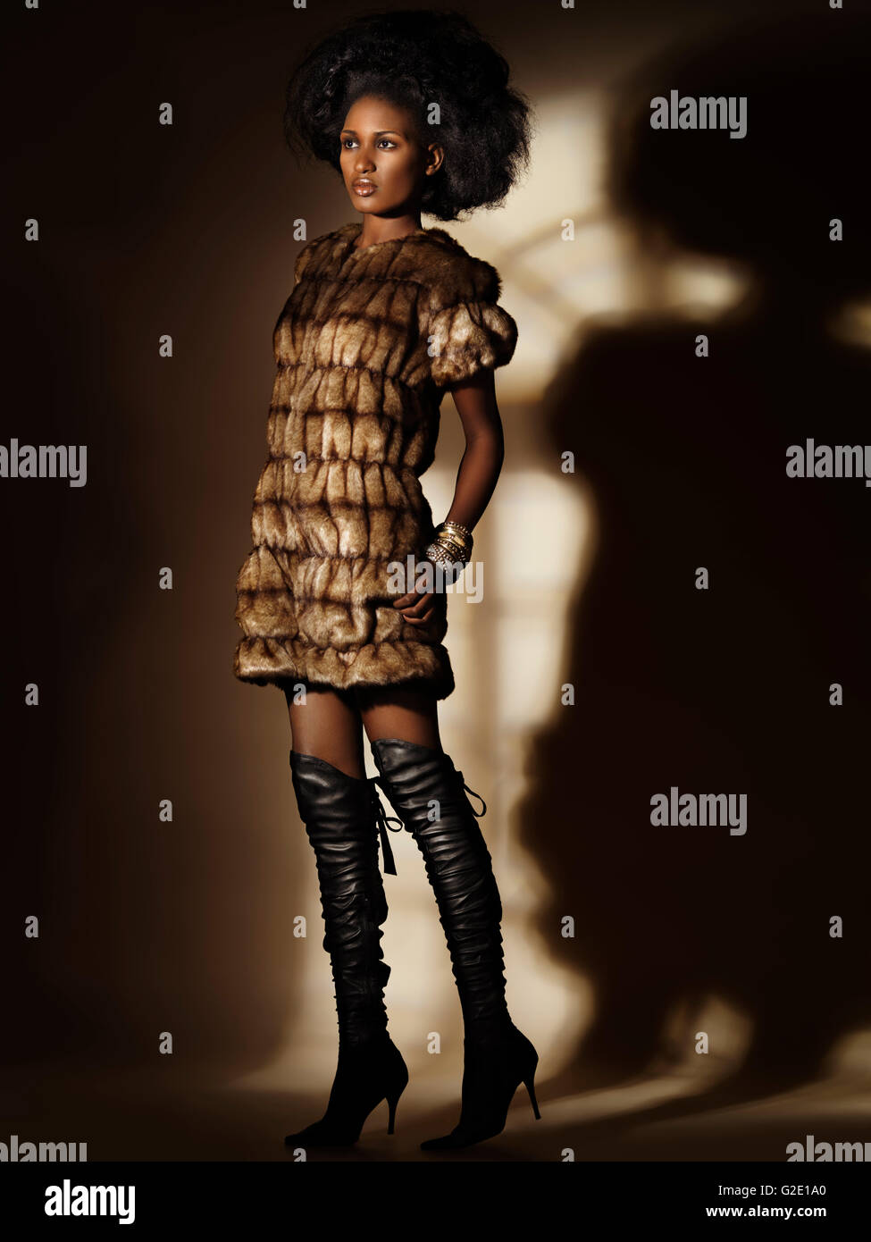 Wearing A Full Length Fur Coat High Resolution Stock Photography and ...