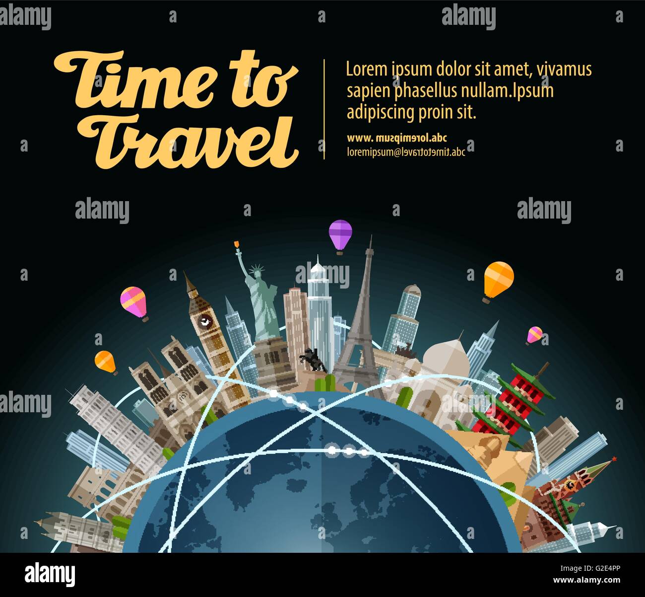 Trip to world. Travel. Landmarks on the globe. Tourism or vacation ...