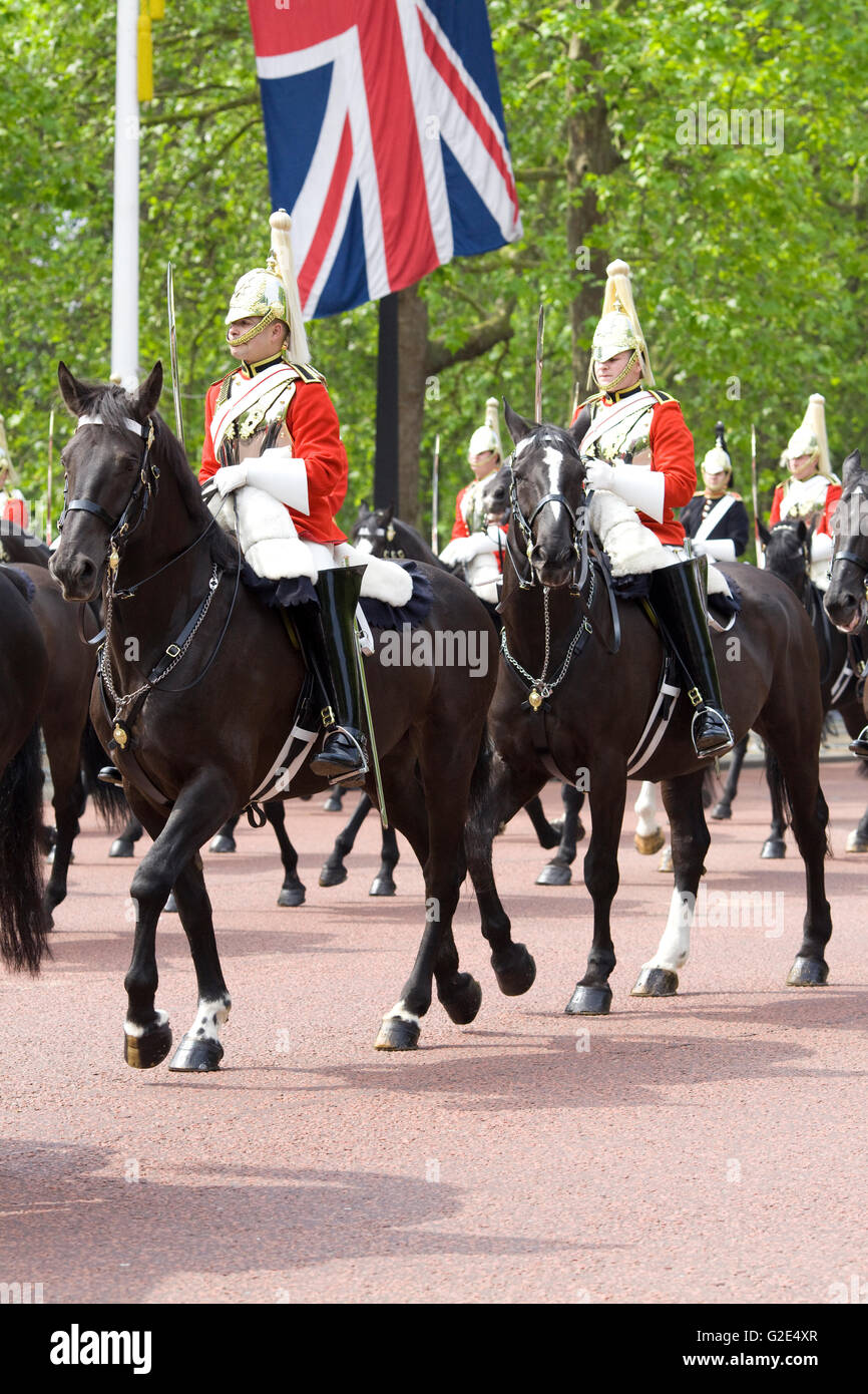 The queens Life guards, Household Cavalry London Stock Photo - Alamy