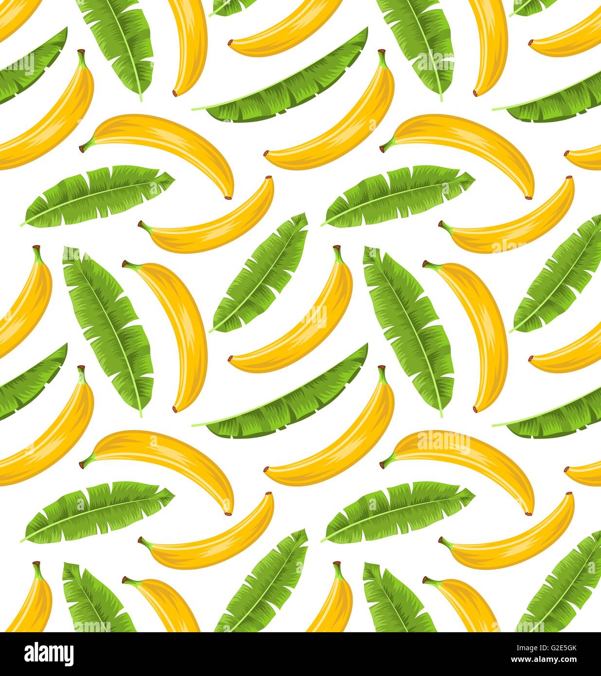 Seamless Pattern with Banana Leaves and Fruits. Food Background Stock ...