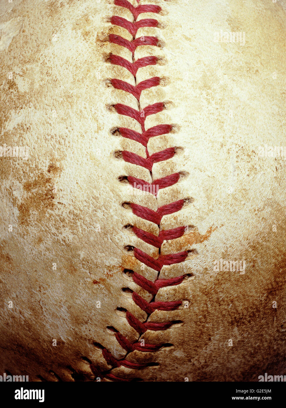 Baseball Stitching Detail Stock Photo