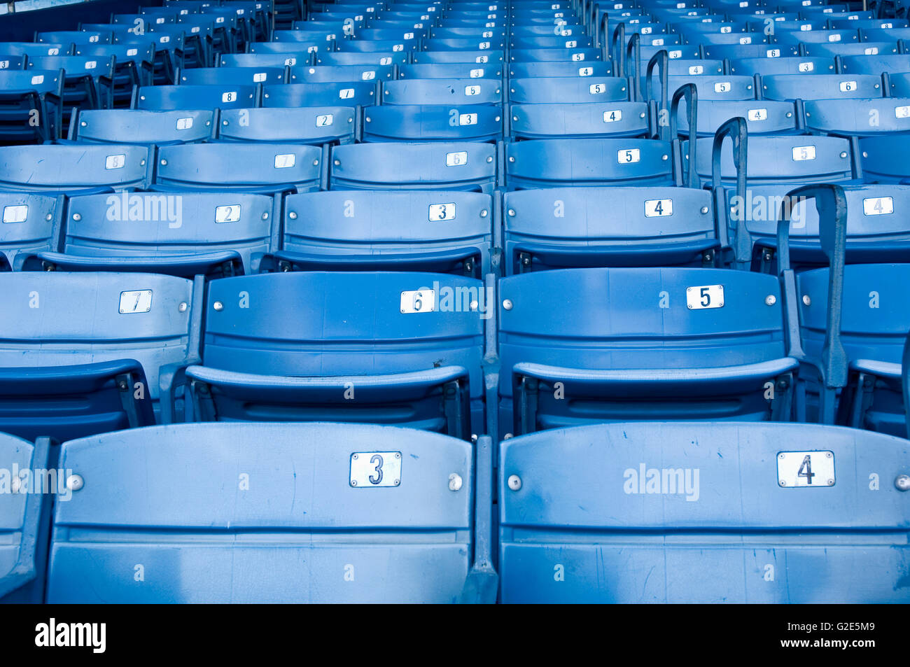 Blue Stadium Seats Stock Photo Alamy