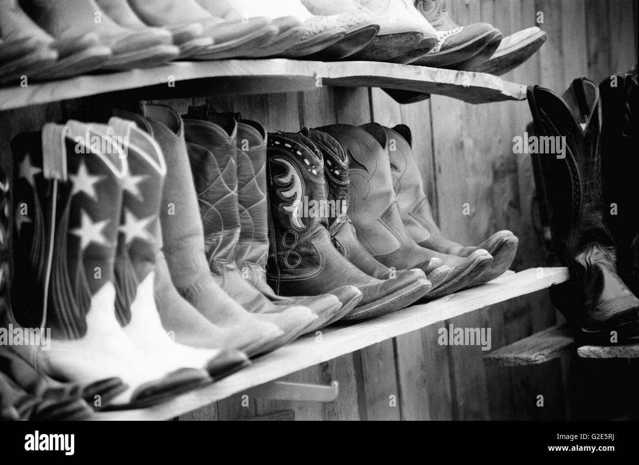 Row of Cowboy Boots Stock Photo Alamy