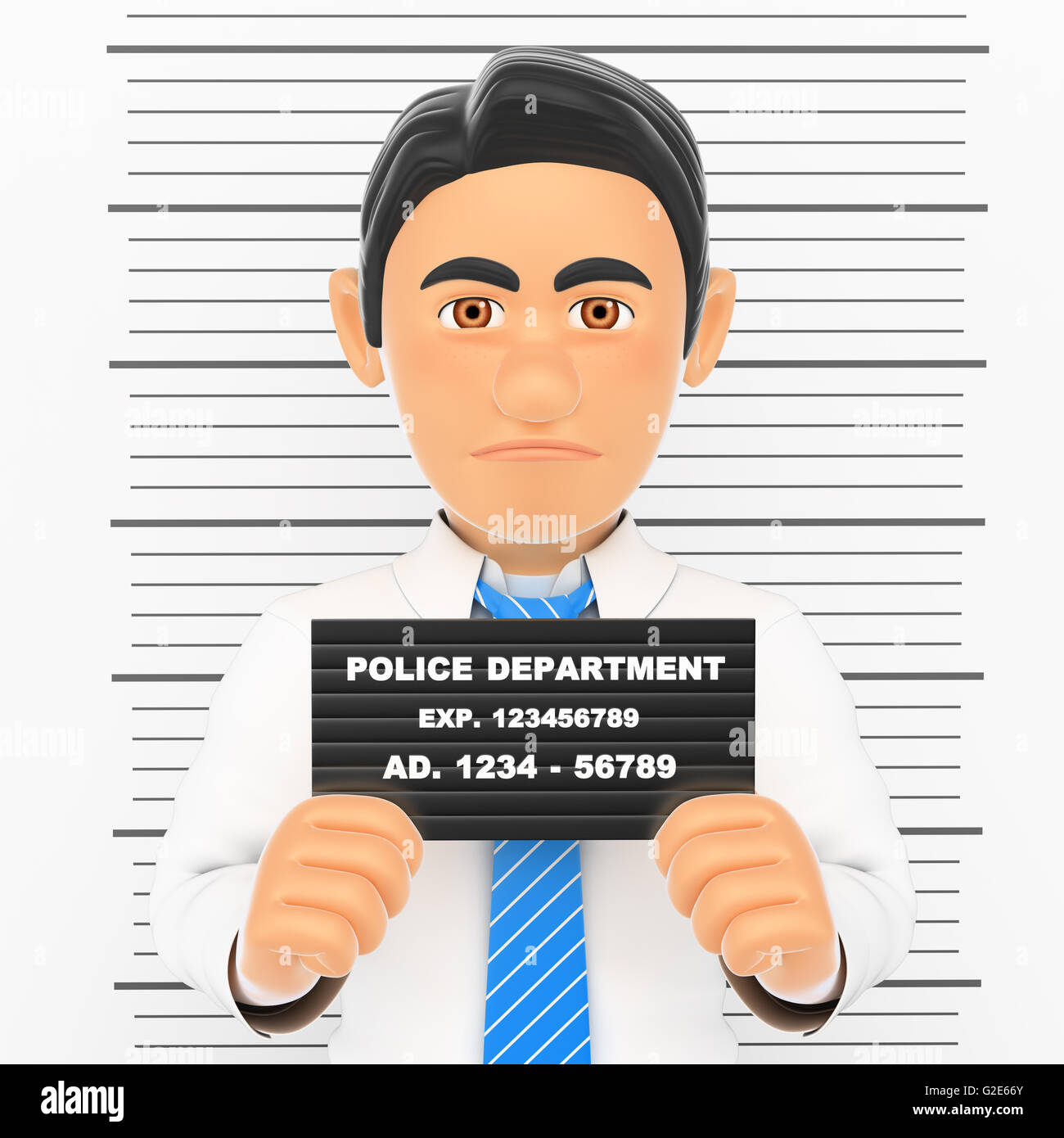 3d business people illustration. Businessman arrested. White collar ...