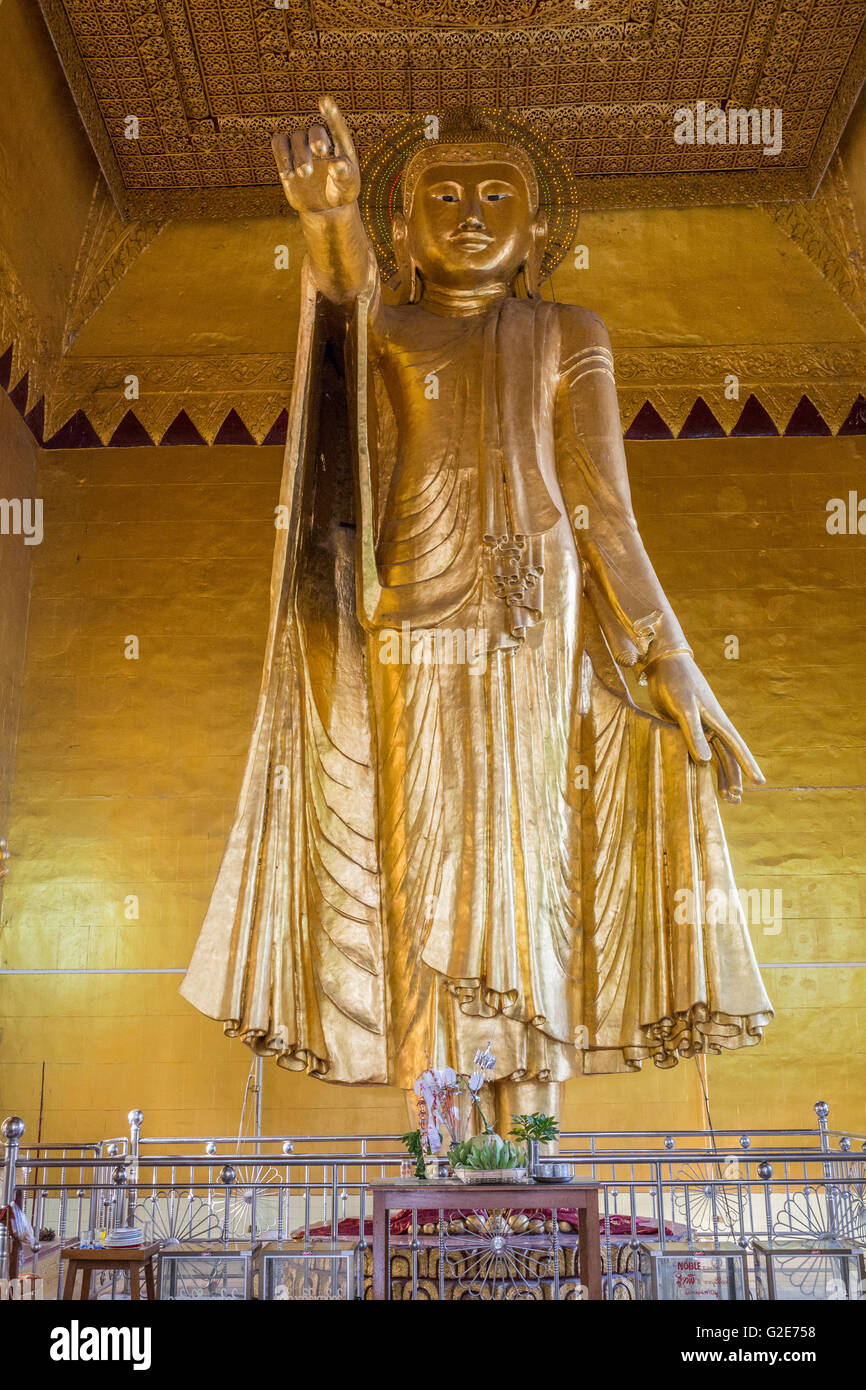 Ornate statue in temple, Pagodas, Old Temple Architecture, Myanmar, Burma, South Asia, Asia Stock Photo