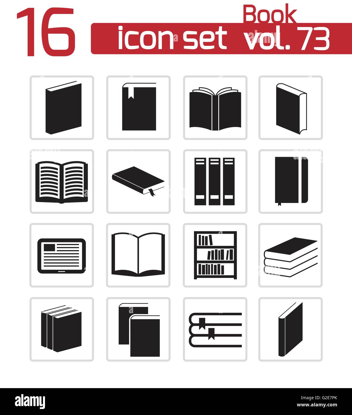 Vector black book icons set on white background Stock Vector Image ...