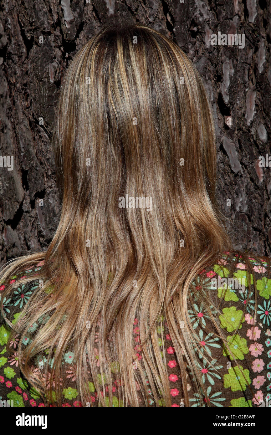 Woman With Long Hair, Rear View Stock Photo - Alamy