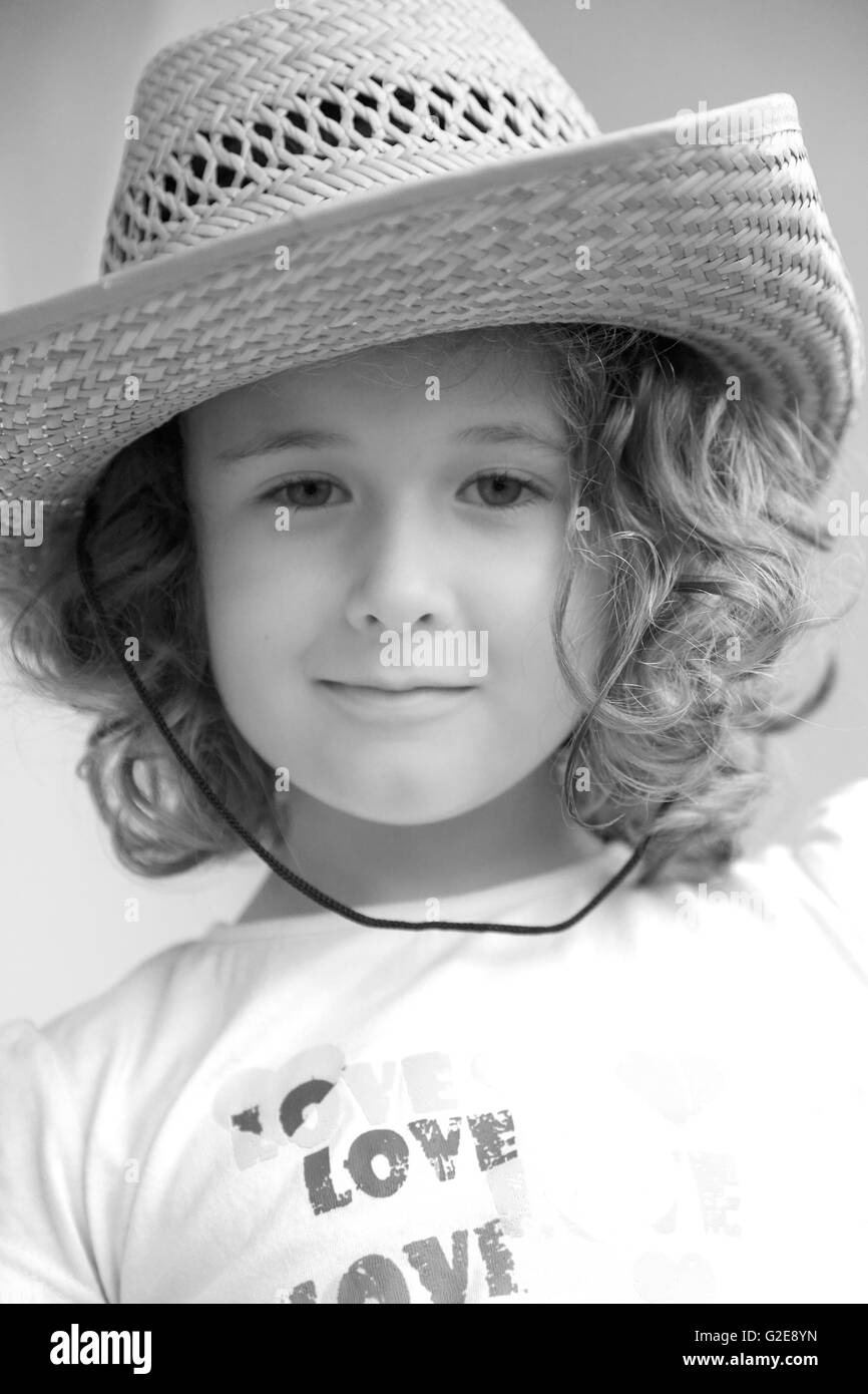 Young Girl With Curly Hair Wearing 