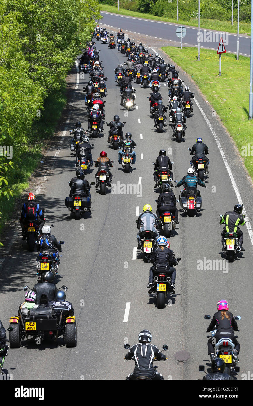 Glasgow, UK. 29th May, 2016. Motorcyclists from across Scotland met at