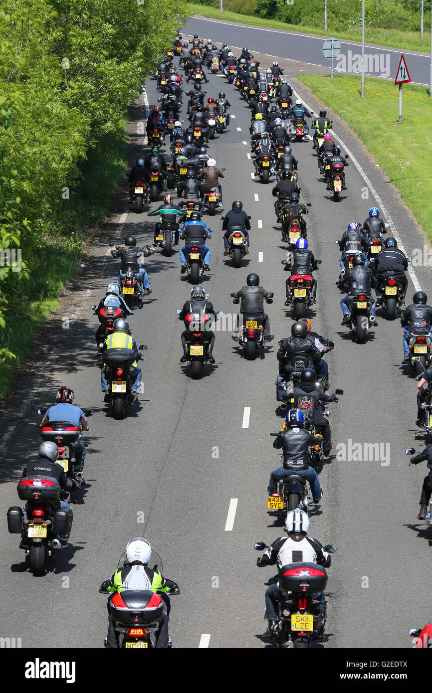 Glasgow, UK. 29th May, 2016. Motorcyclists from across Scotland met at