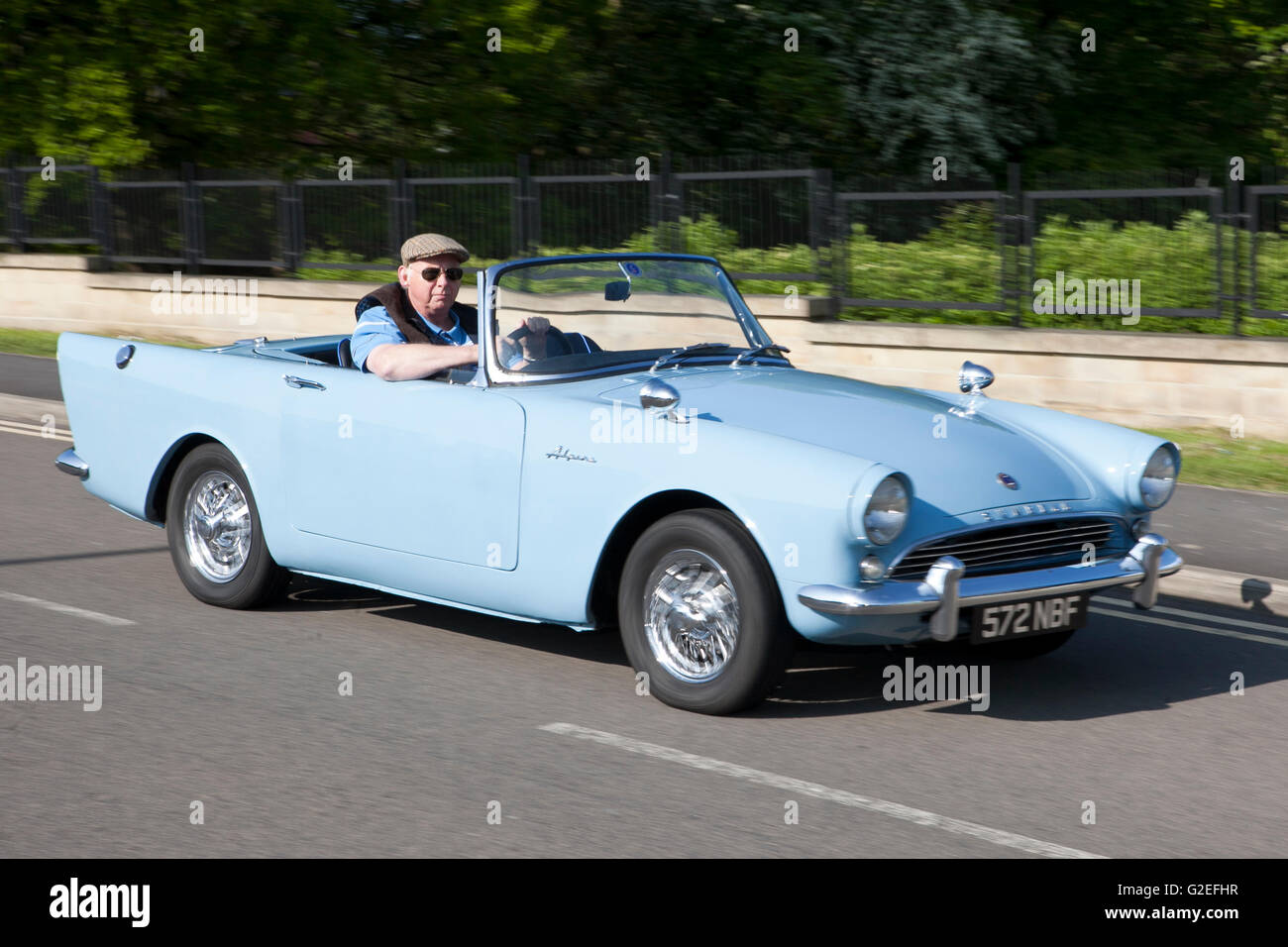 1963 Blue Sunbeam Alpine, english sports car, british sports car,  at Pendle, Lancashire, UK. 29th May, 2016. The engines roared throughout the rolling Pennine hills today as supercars from classic to modern day arrived for the PowerFest Charity meet in Pendle. Credit:  Cernan Elias/Alamy Live News Stock Photo