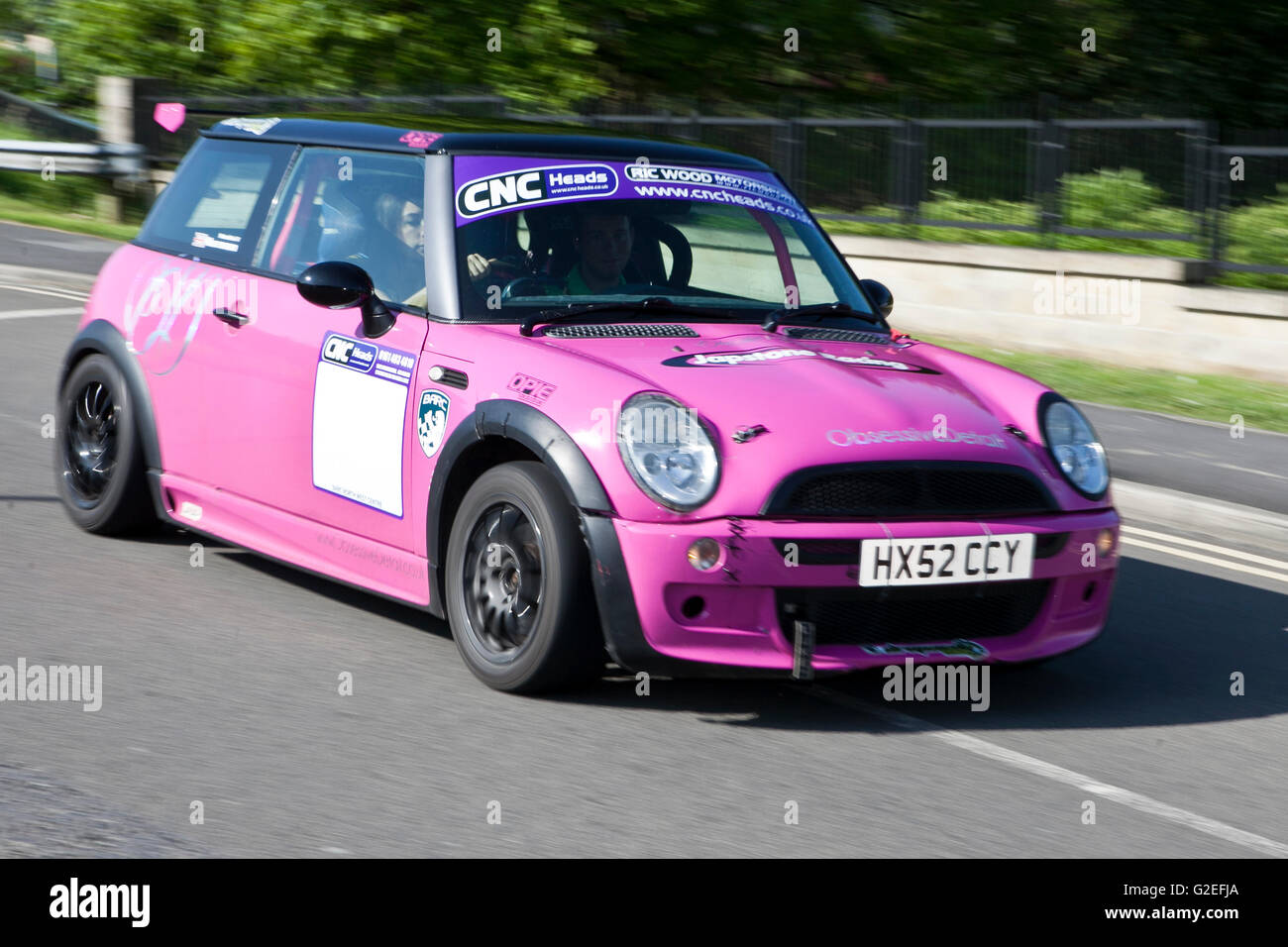 Mini, cooper, classic, sports, car, Pendle, Lancashire, UK. 29th May, 2016. The engines roared throughout the rolling Pennine hills today as supercars from classic to modern day arrived for the PowerFest Charity meet in Pendle. Credit:  Cernan Elias/Alamy Live News Stock Photo