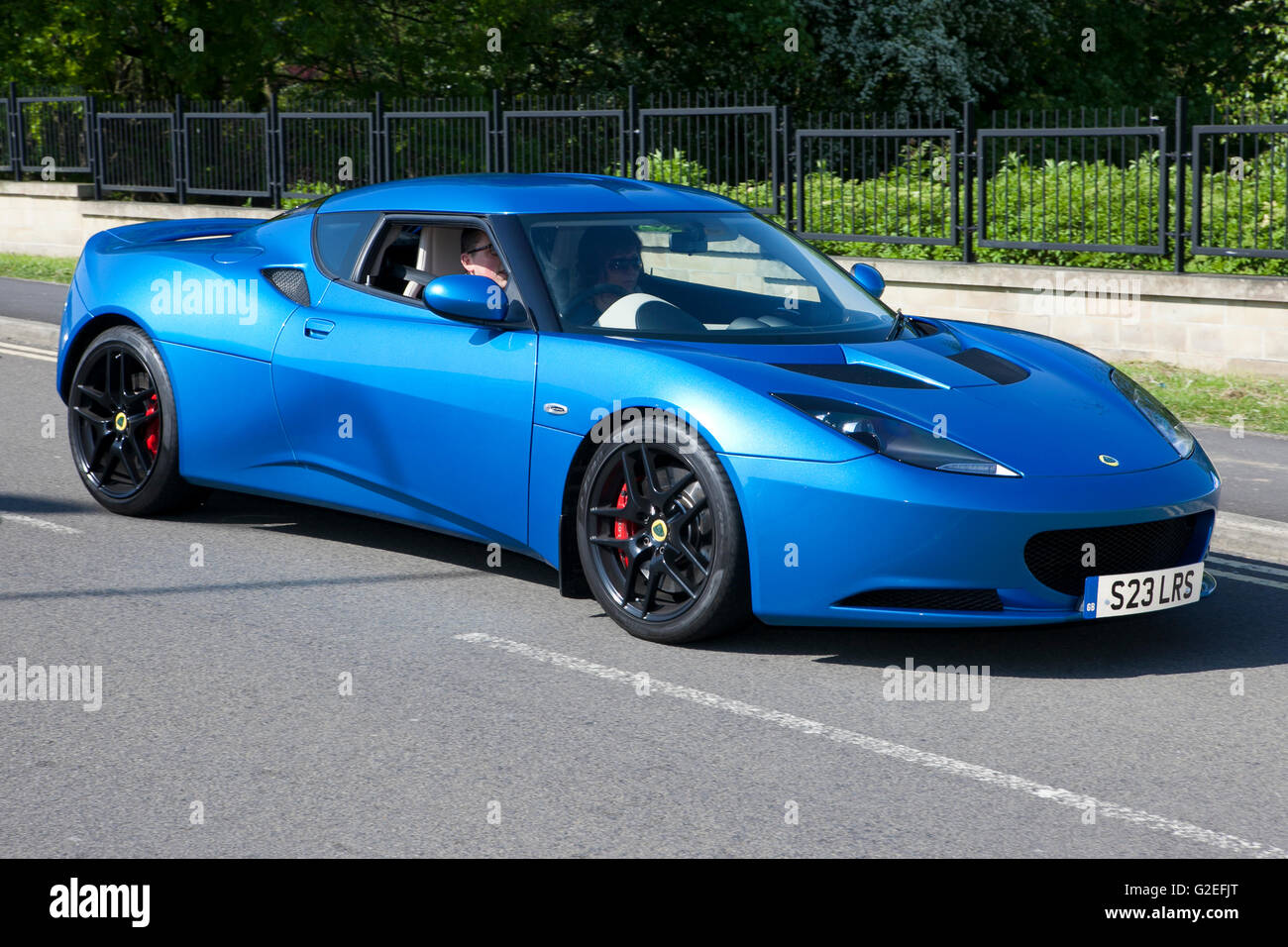 Lotus evona blue sports car hires stock photography and images Alamy