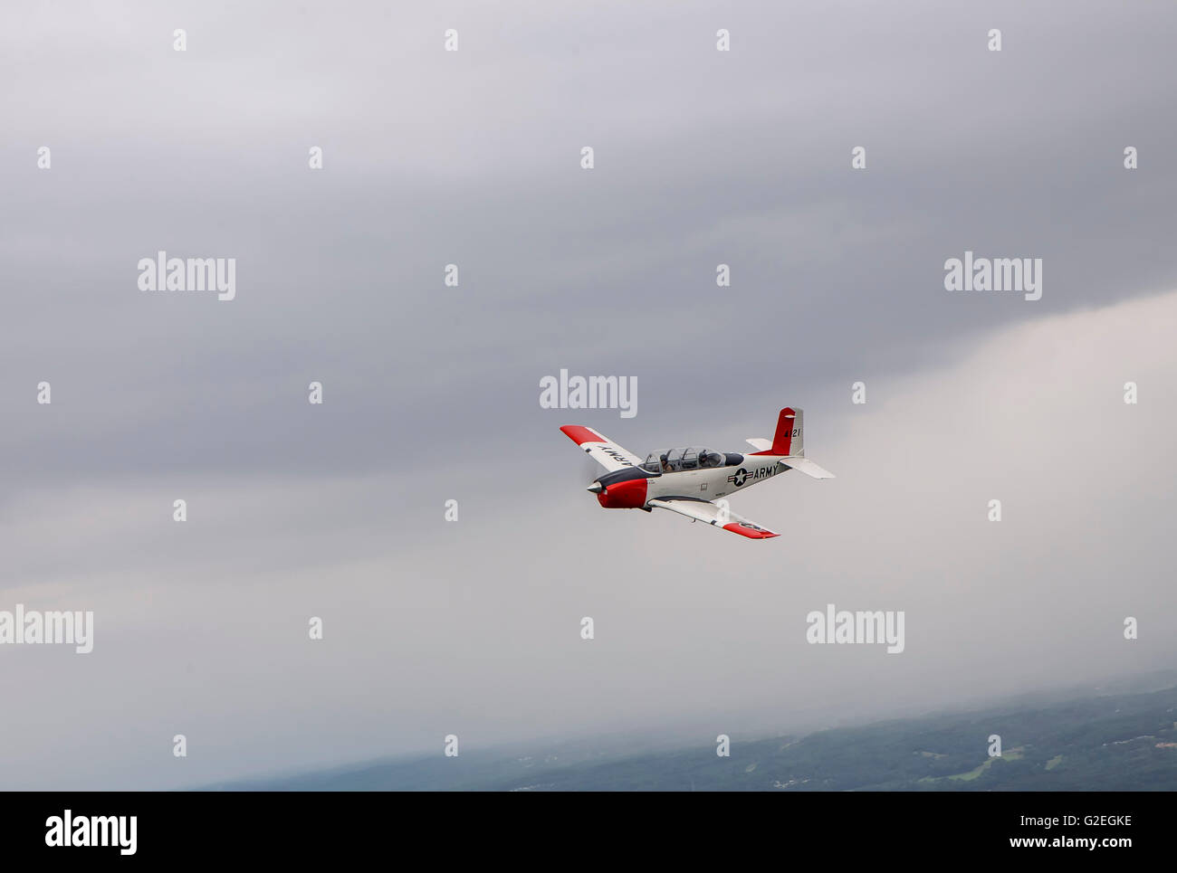 Concord, NC, USA. 29th May, 2016. Concord, NC - May 29, 2016: Vintage airplanes perform a flyover before the Coca Cola 600 at the Charlotte Motor Speedway in Concord, NC. Credit:  csm/Alamy Live News Stock Photo