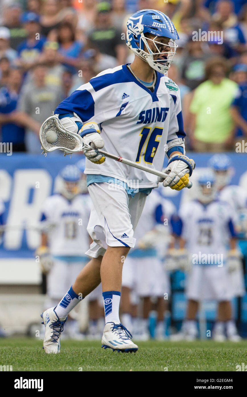 May 29, 2016: Limestone Saints midfielder Chris Clancy (16) in action during the NCAA Division II championship lacrosse match between the Le Moyne Dolphins and the Limestone Saints at Lincoln Financial Field in Philadelphia, Pennsylvania. The Le Moyne Dolphins won 8-4 to become NCAA Division II Lacrosse National Champions. Christopher Szagola/CSM Stock Photo