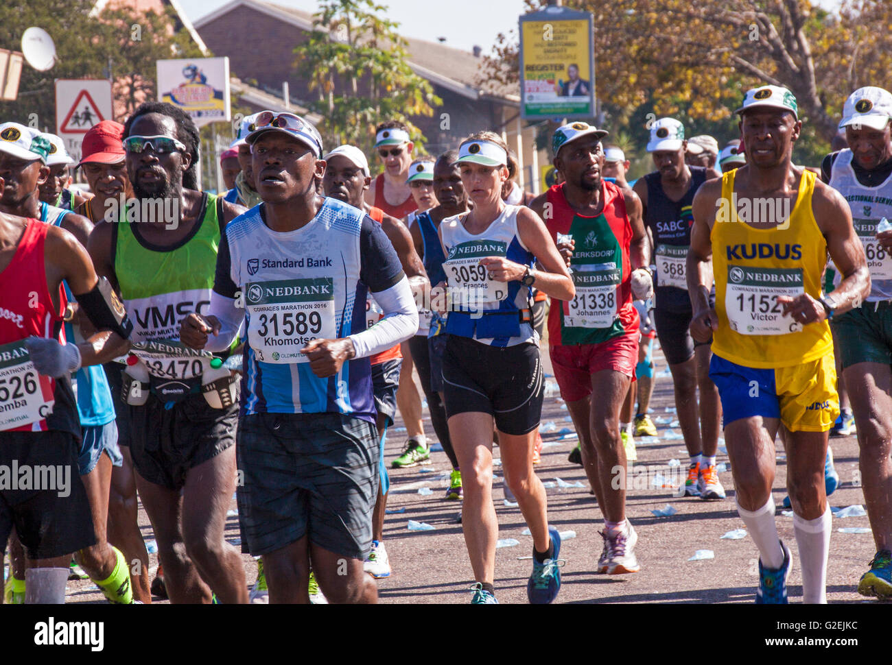 Durban, South Africa. 29th May, 2016. Many unknown runners compete in
