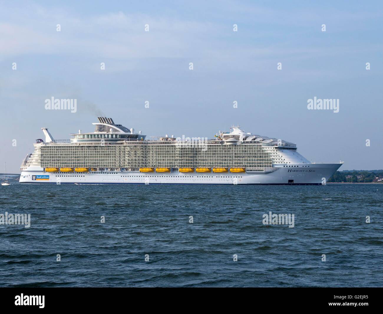 Southampton, UK. 29th May, 2016. Harmony of the Seas departs Southampton on its Maiden Voyage Credit:  Roger Clark/Alamy Live News Stock Photo