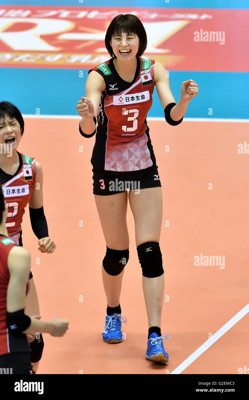 Saori Kimura JPN MAY 14 2016 Volleyball Women s Volleyball World Final Qualification for the Rio de Janeiro Olympics 2016 match between Japan 3 0 Peru at Tokyo Metropolitan Gymnasium in Tokyo