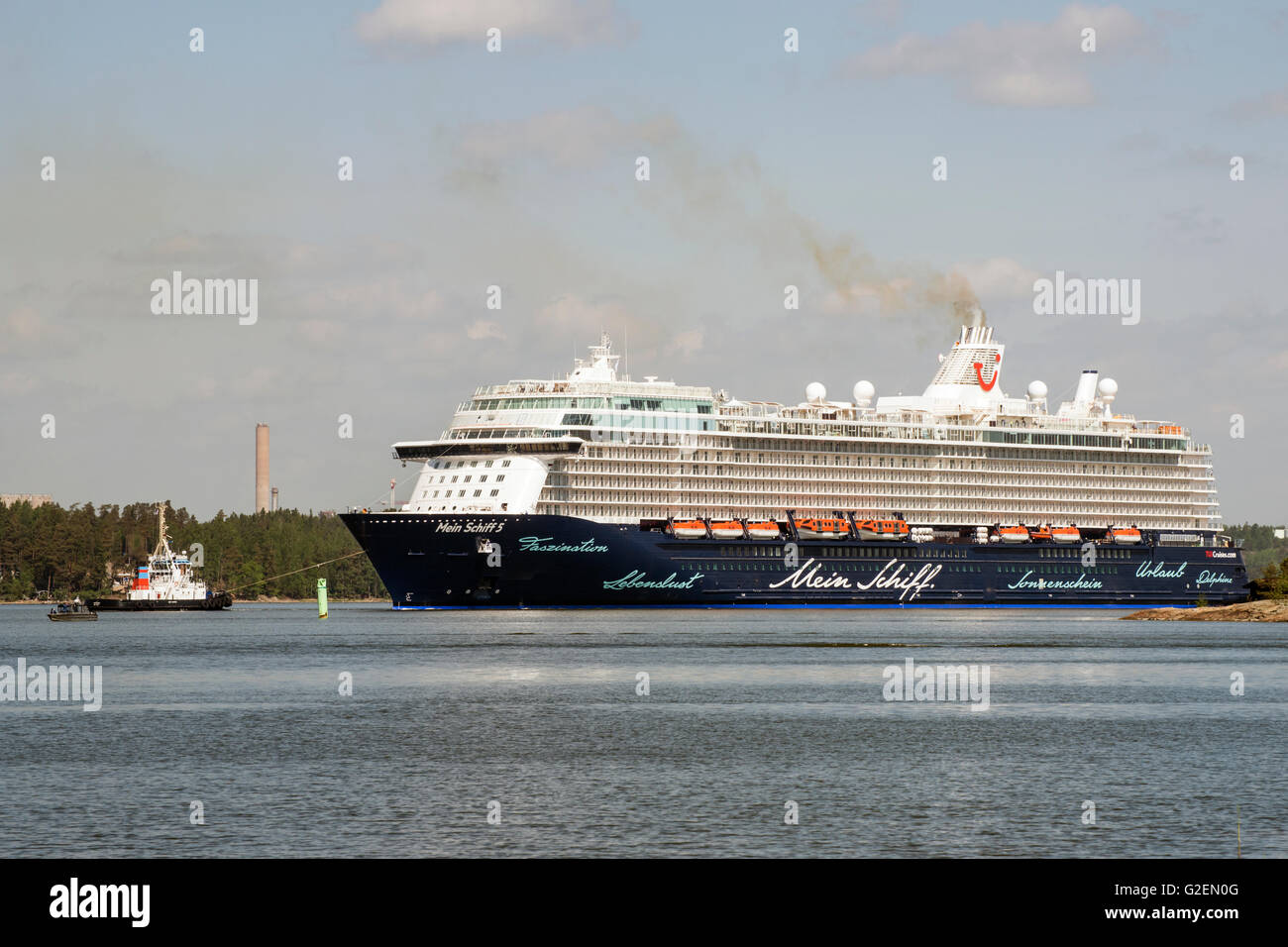 Turku, Finland. 30th May, 2016. The newest cruise ship for the German TUI-Cruises started her sea trial. The Meyer Turku shipyard is about to deliver the vessel to TUI-Cruises in June this year. Credit:  Stefan Crämer/Alamy Live News Stock Photo