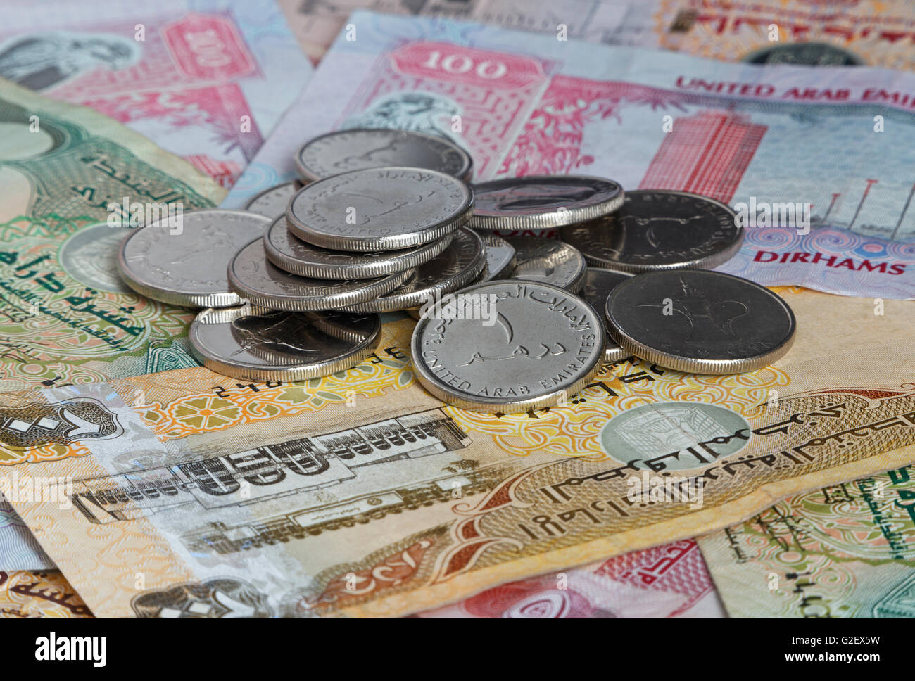 money of United Arab Emirates: dirhams Stock Photo