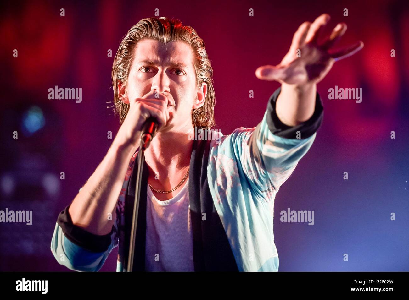 Alex Turner from the Last Shadow Puppets performs onstage during BBC