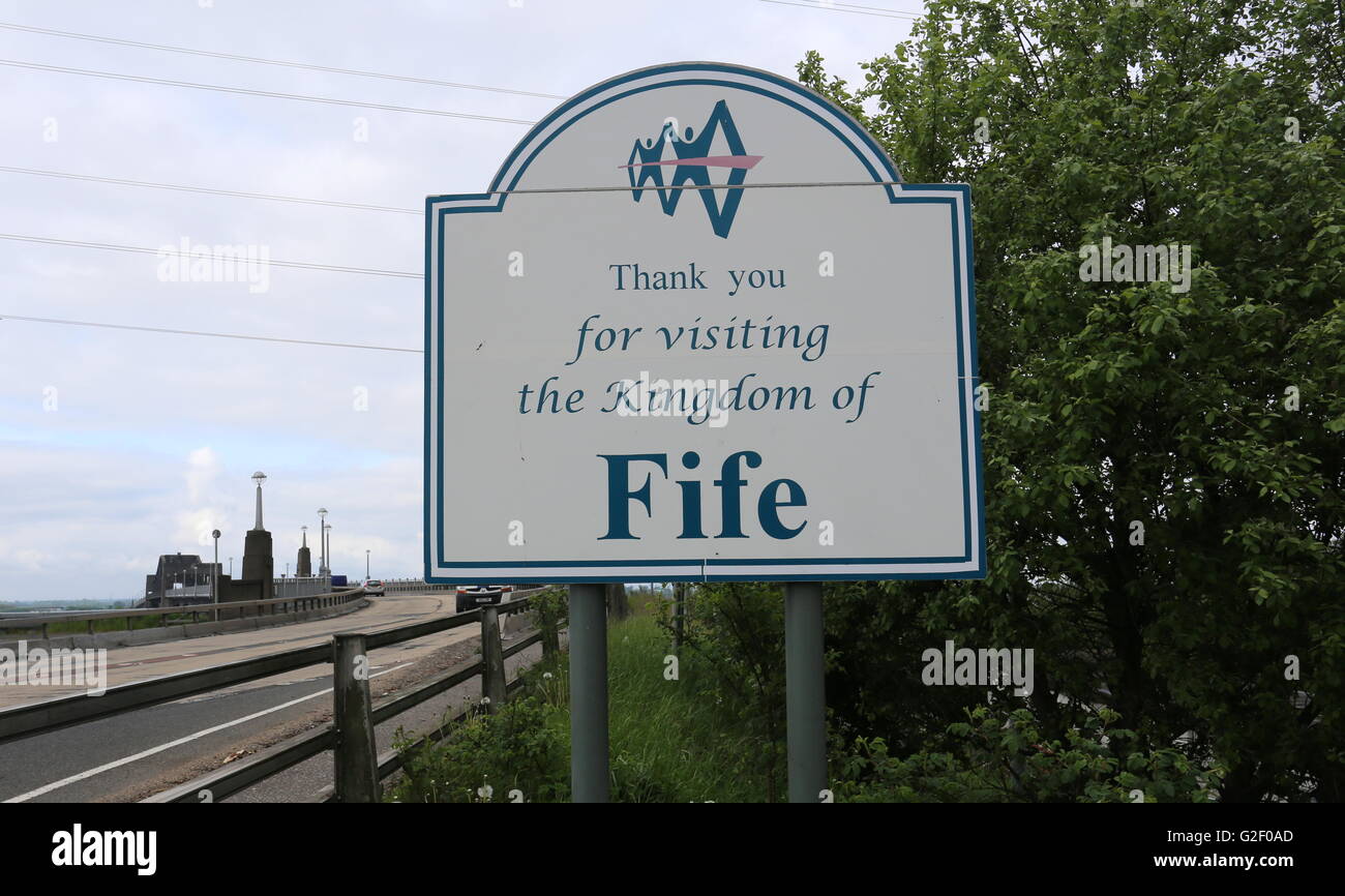 Thank you for visiting Fife sign Kincardine Fife Scotland May 2016