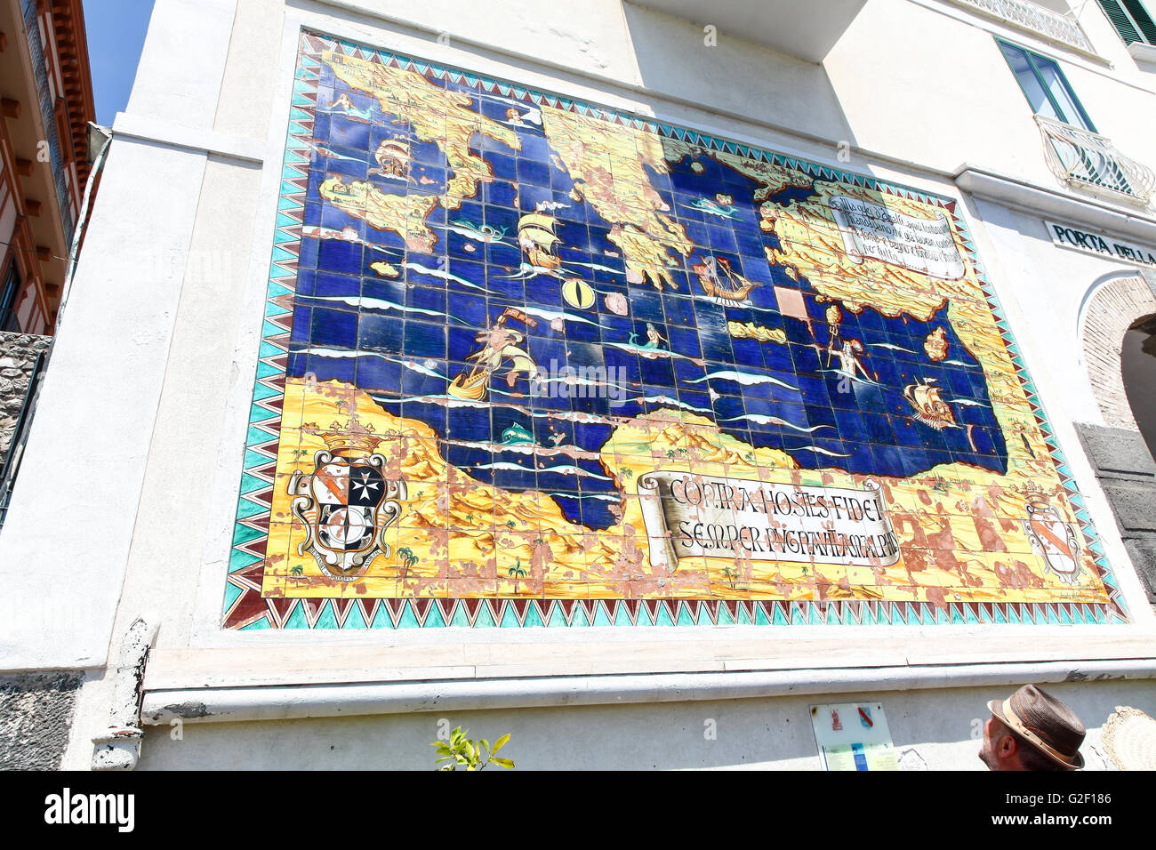 Old map of Amalfi made from ceramic tiles Amalfi Coast Italy Europe ... Old map of Amalfi made from ceramic tiles Amalfi Coast Italy Europe ...