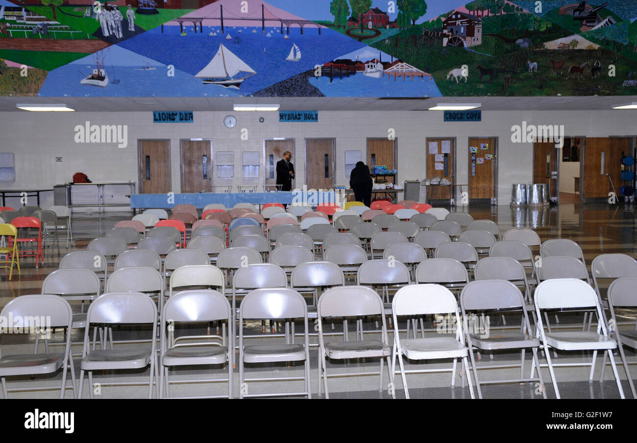 set ting up for a meeting Stock Photo