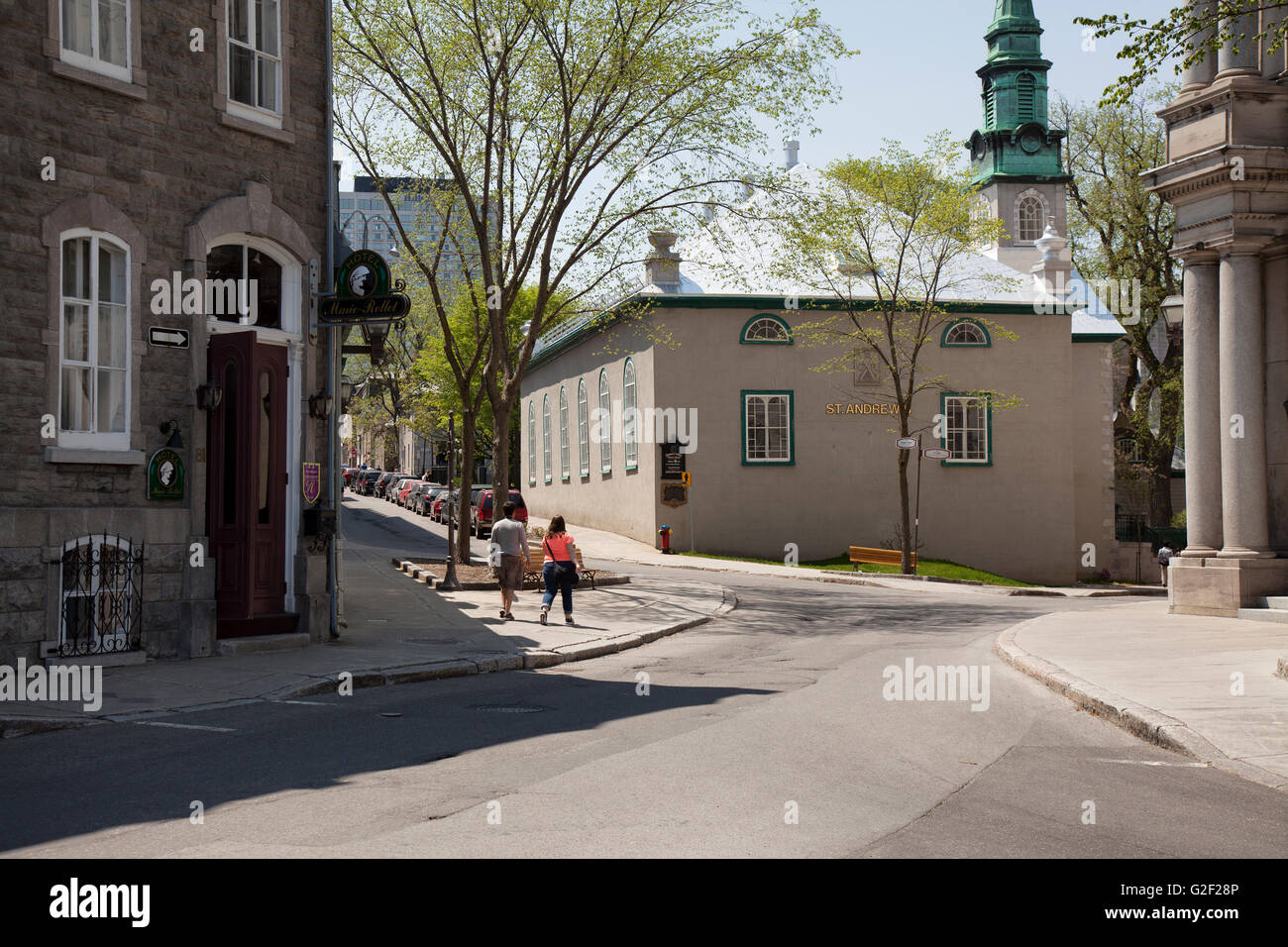 QUEBEC CITY - MAY 23, 2016: St. Andrew's Presbyterian Church, Quebec City is a Presbyterian Church in Canada congregation in the Stock Photo
