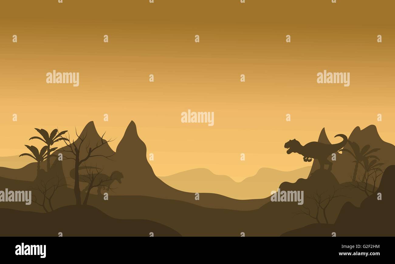 Silhouette of Allosaurus at morning Stock Vector Image & Art - Alamy