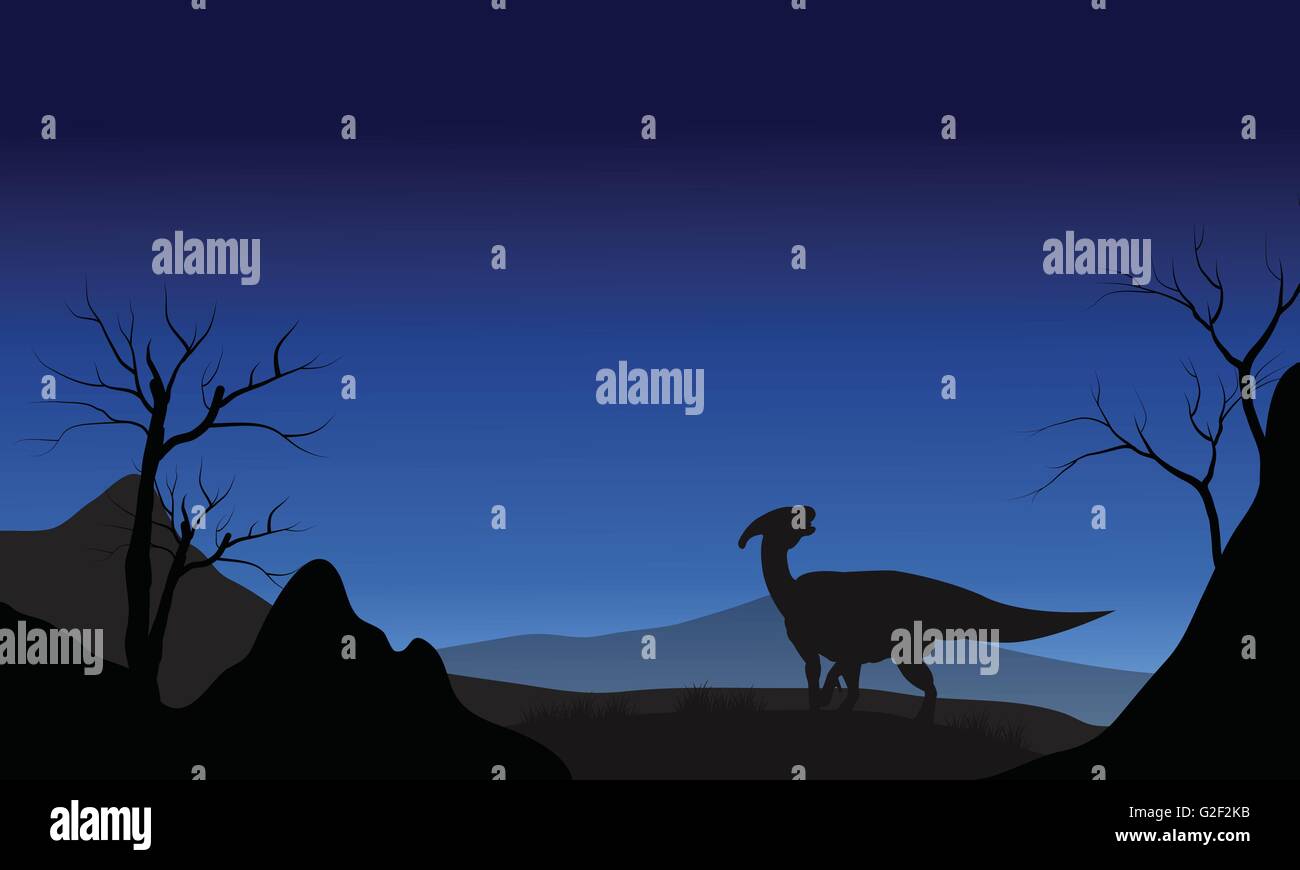 Silhouette of one Parasaurolophus Stock Vector Image & Art - Alamy