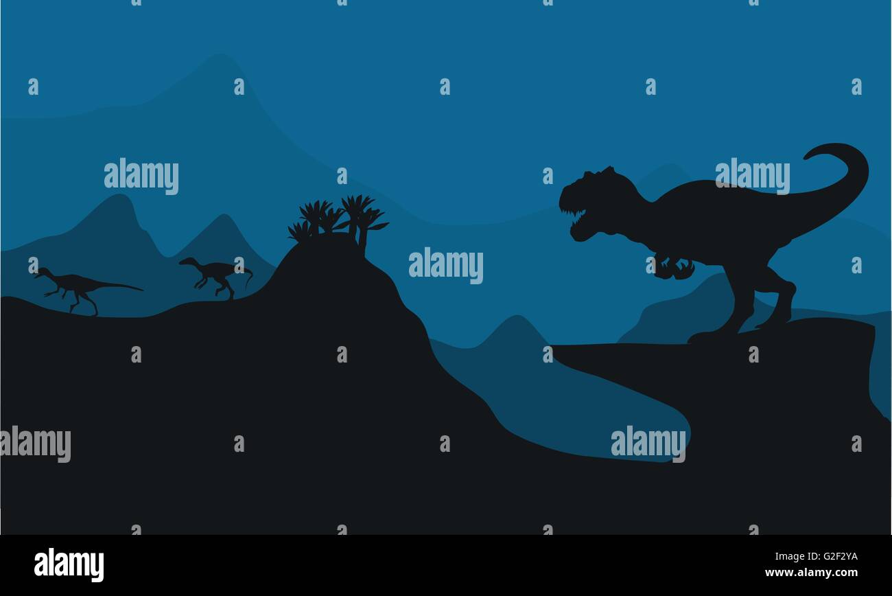 Silhouette of Big Allosaurus Stock Vector Image & Art - Alamy