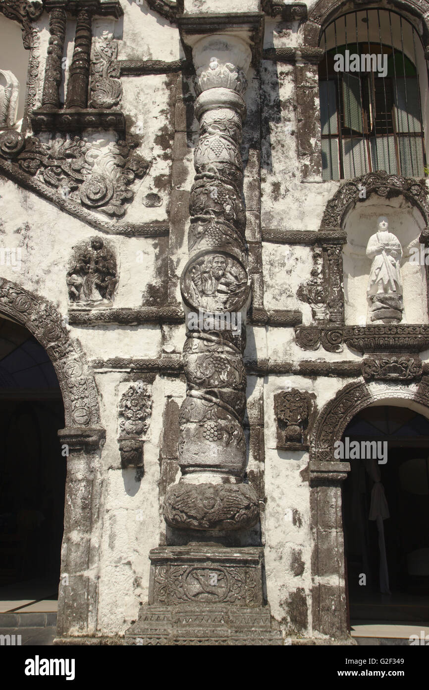 Detail of Daraga Church near Legazpi, Albay Province, Bicol, Philippines Stock Photo