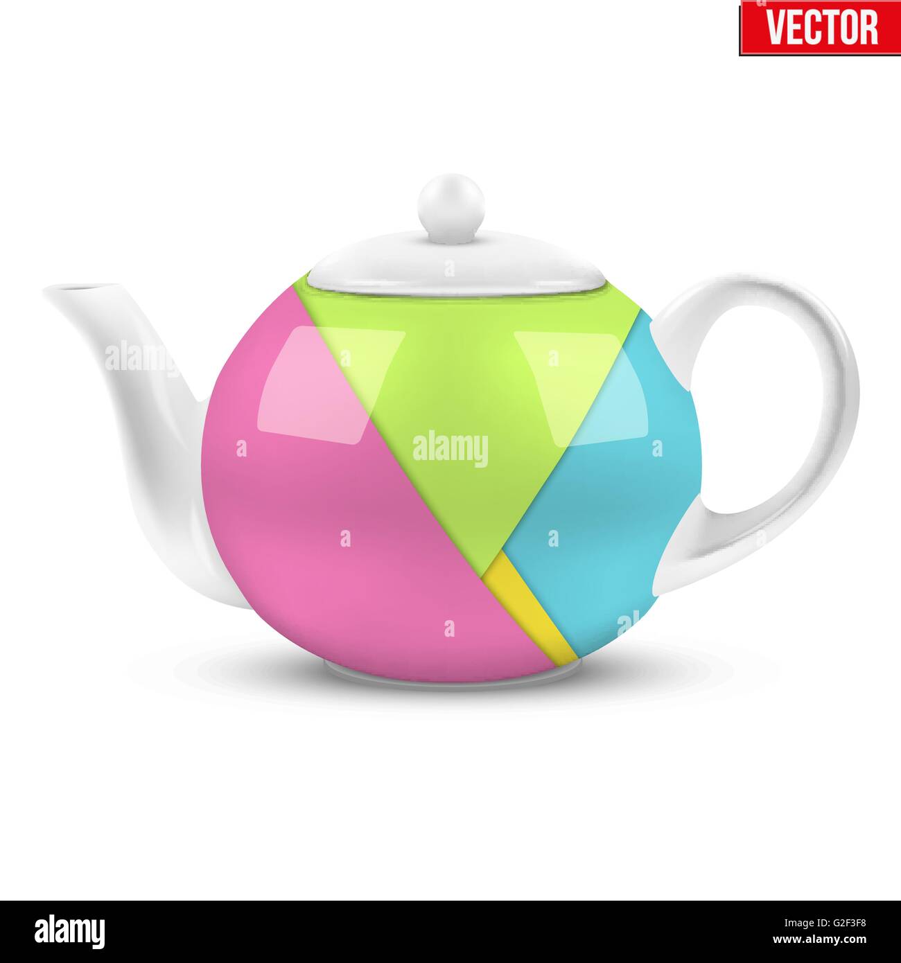 White ceramic teapot with material design Stock Vector Image & Art Alamy